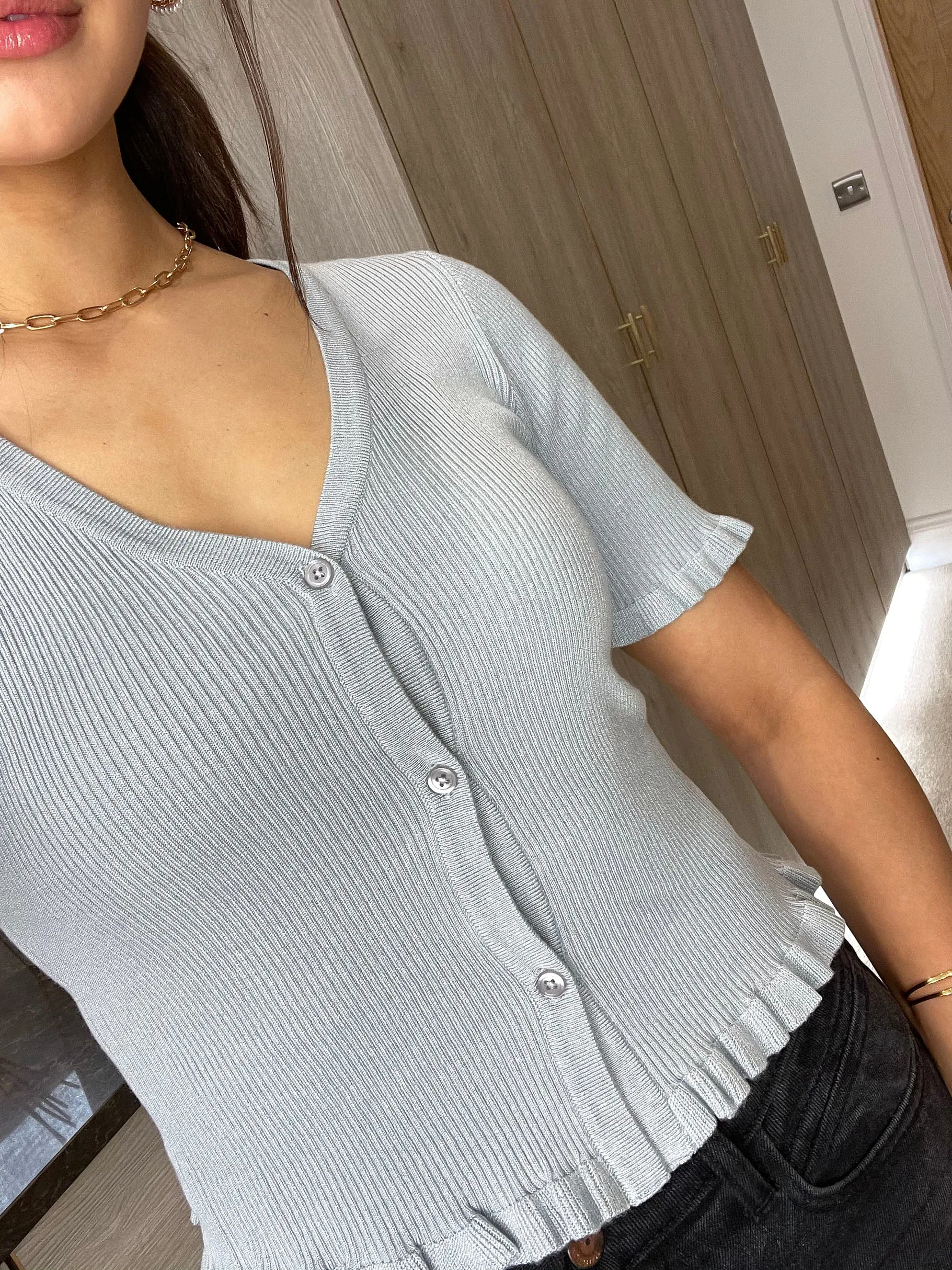 Women's Grey V-Neck Cardigan sold by Threadbare product image thumbnail 4