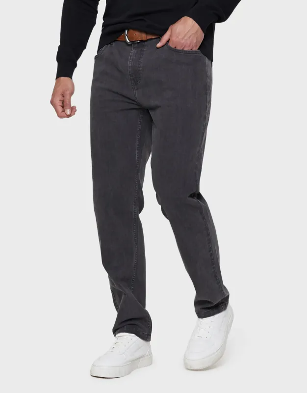 Men's Grey Straight Leg Belted Jeans sold by Threadbare