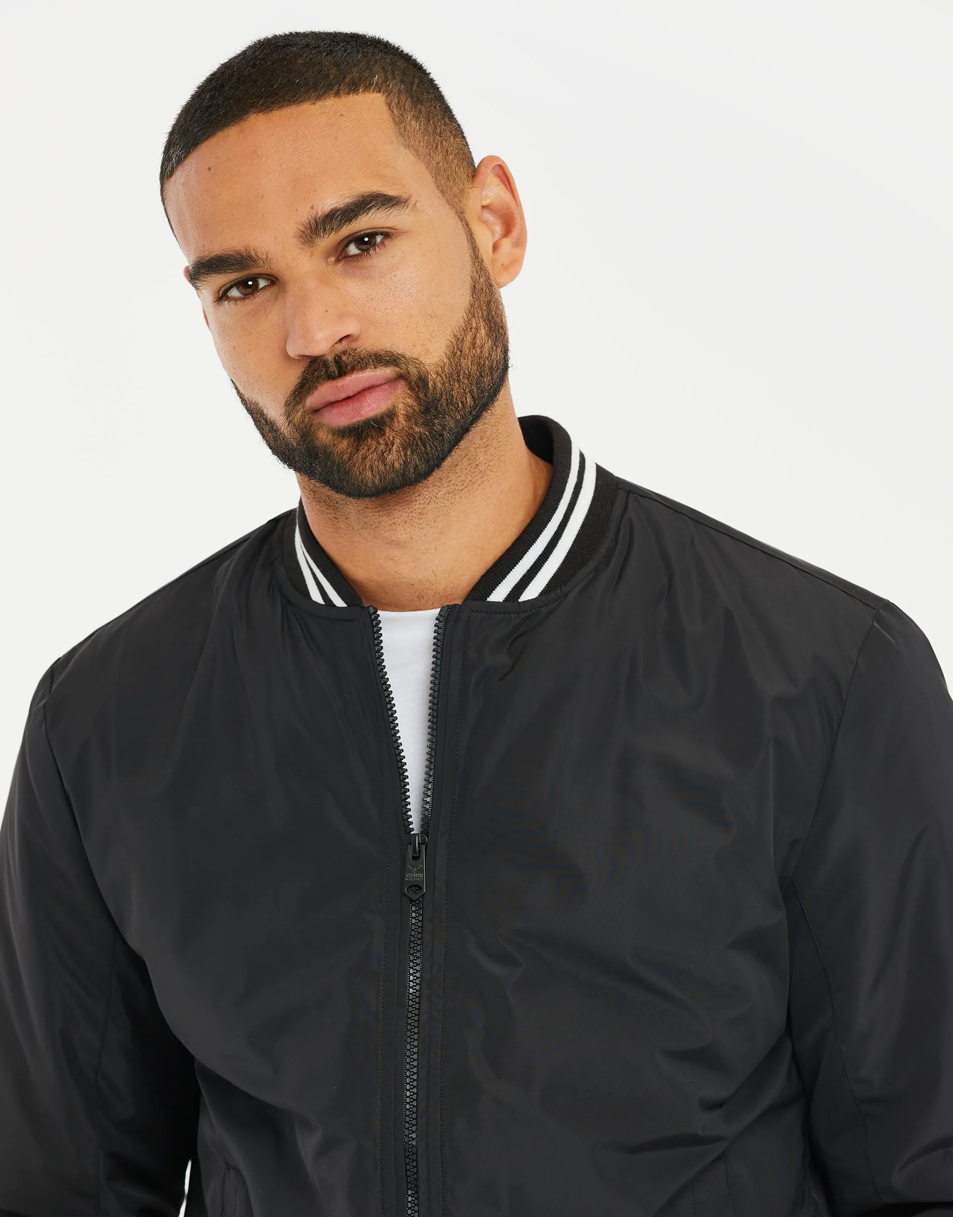 Men's Black Bomber Jacket sold by Threadbare product image thumbnail 4
