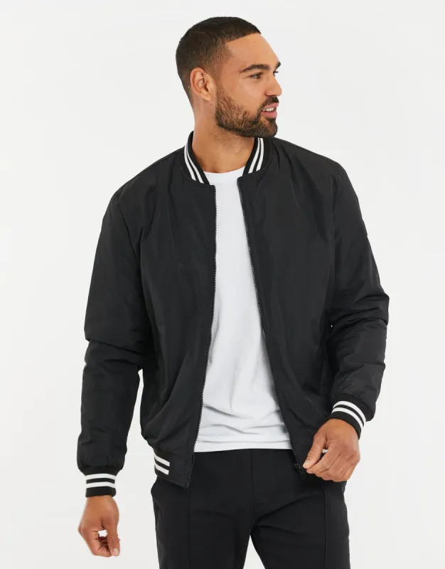 Men's Black Bomber Jacket sold by Threadbare