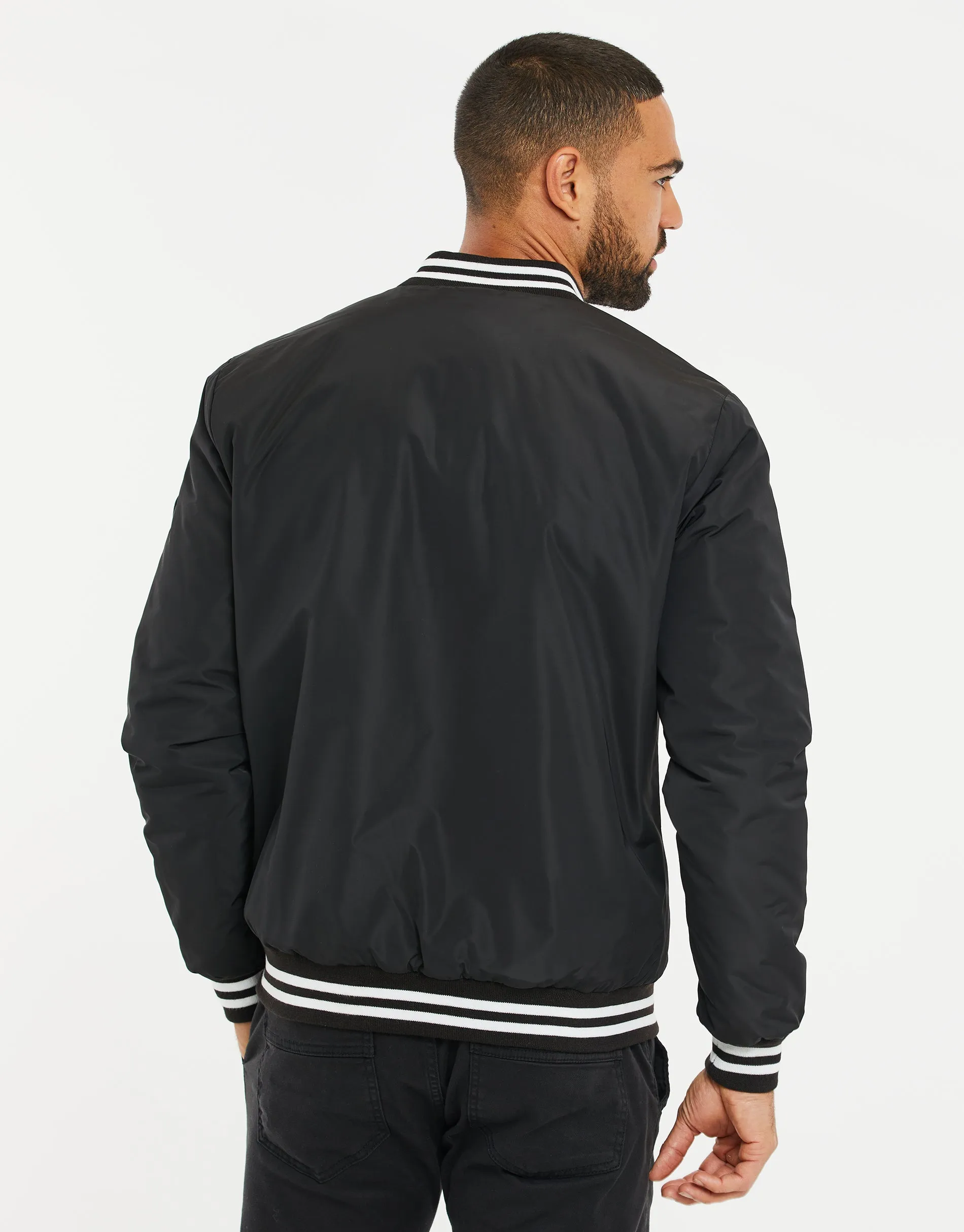 Men's Black Bomber Jacket sold by Threadbare product image thumbnail 2