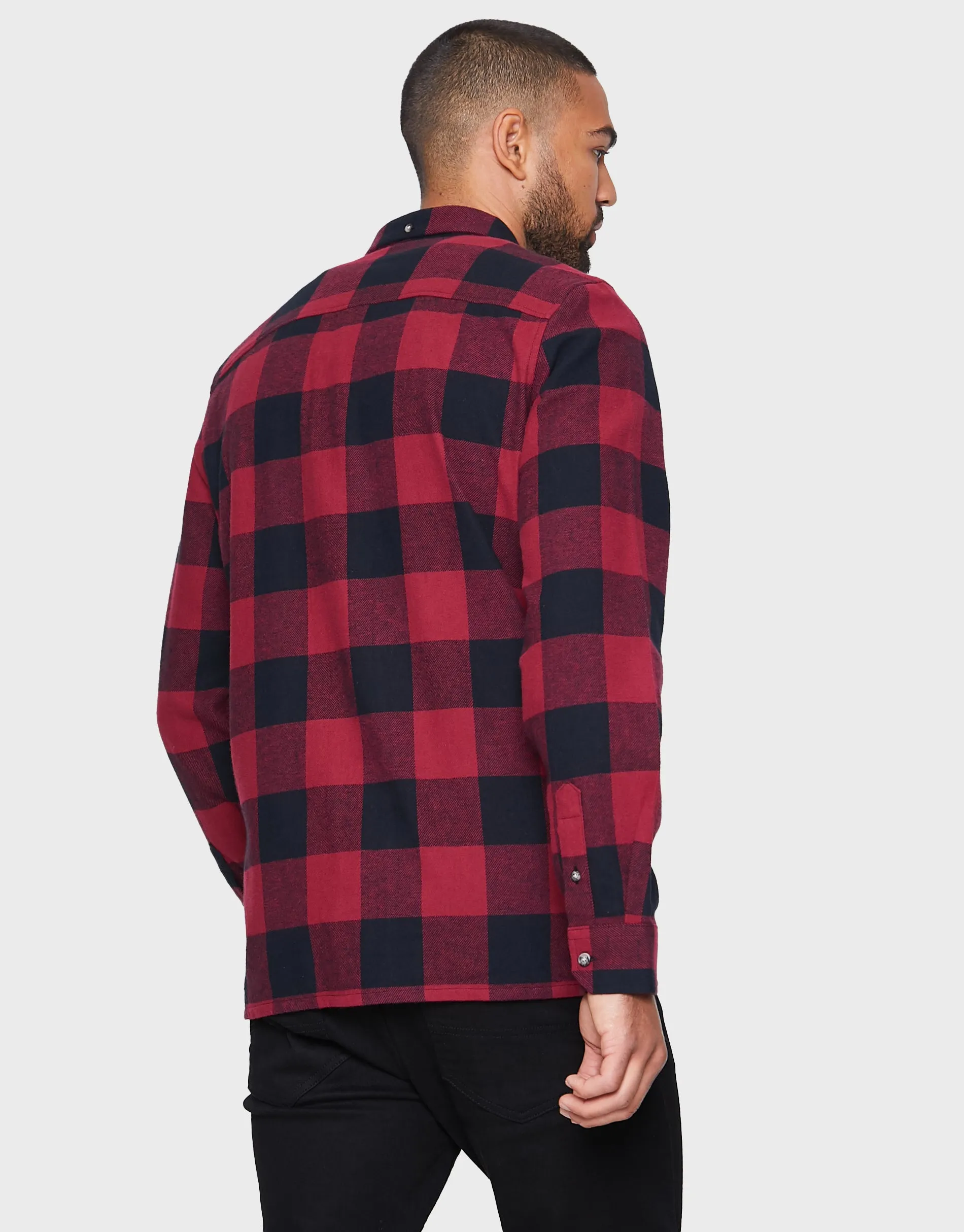 Men's Merlot Red Check Long Sleeve Shirt sold by Threadbare product image thumbnail 2