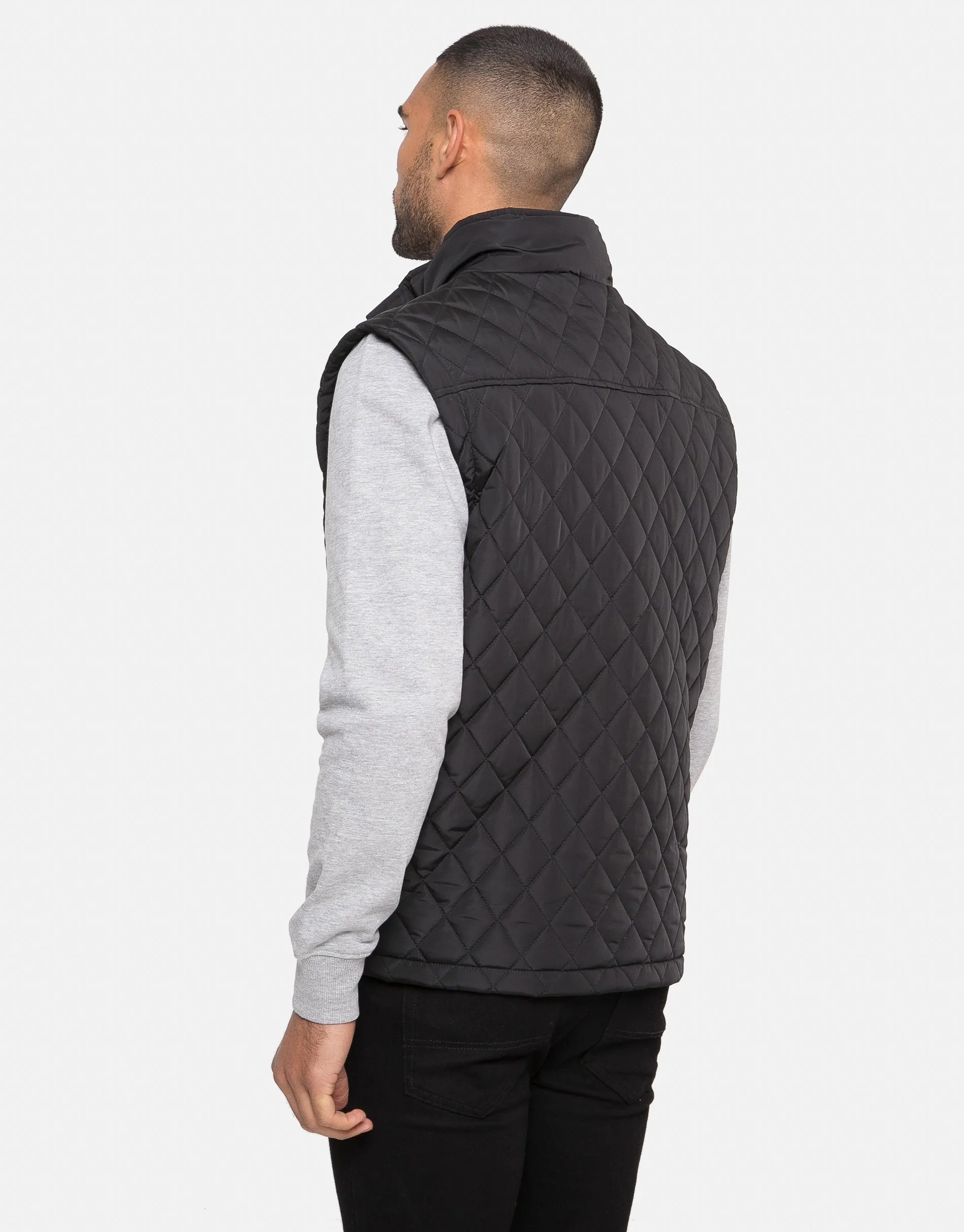 Men's Black Quilted Gilet sold by Threadbare product image thumbnail 2