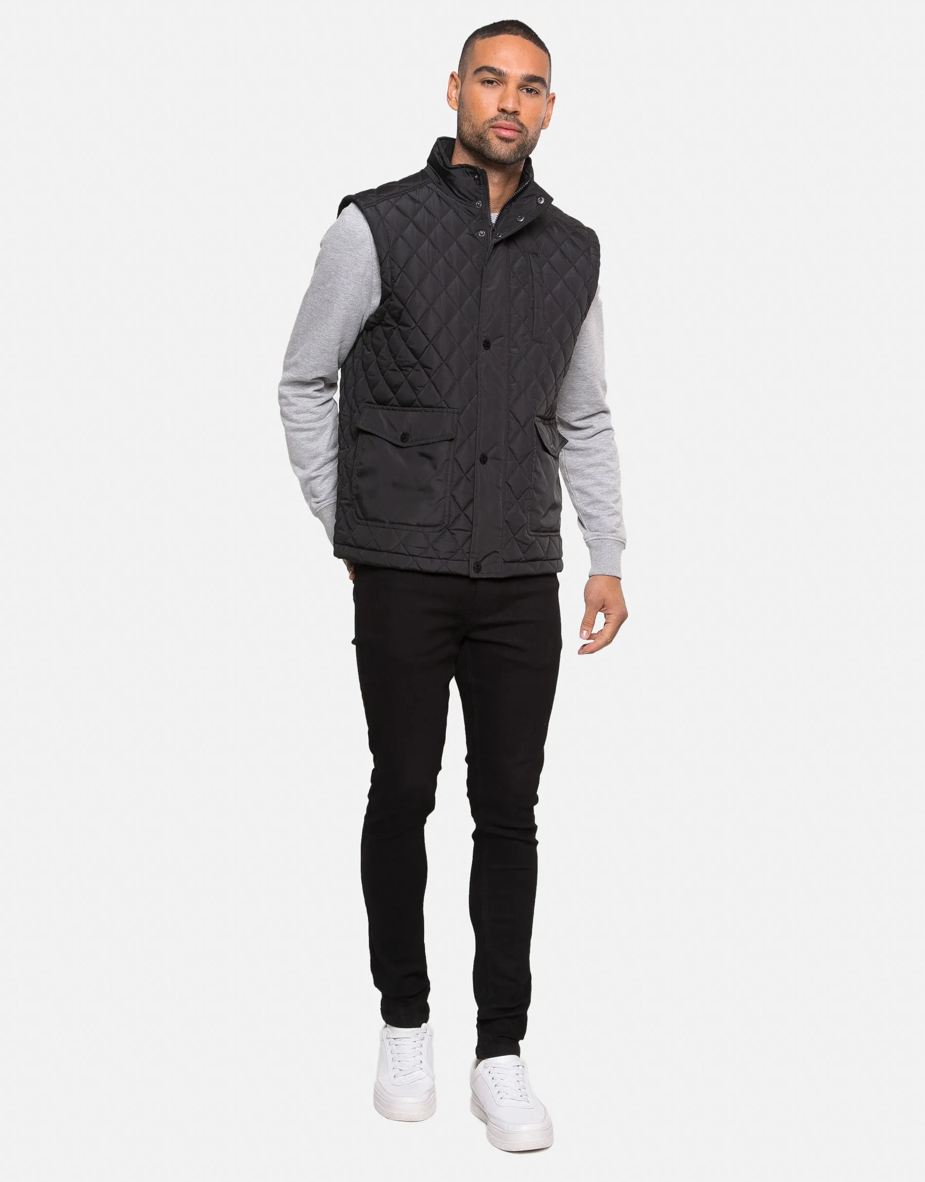 Men's Black Quilted Gilet sold by Threadbare product image thumbnail 3