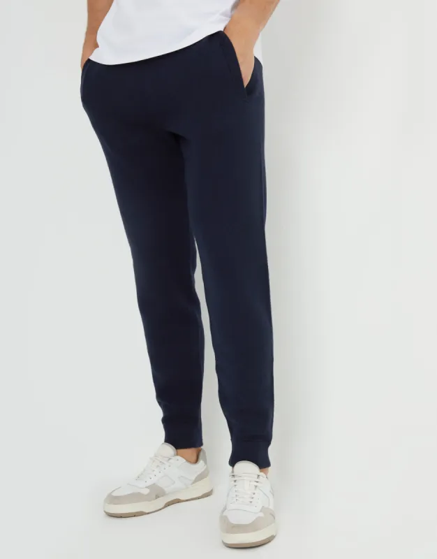 Threadbare Luxe Men's Navy Knitted Joggers sold by Threadbare