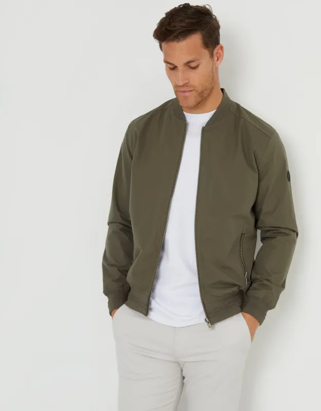 Threadbare Men's Khaki Green Showerproof Classic Bomber Jacket sold by Threadbare