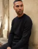 Threadbare Men's Black Textured Stripe Knitted Crew Neck Jumper sold by Threadbare