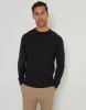 Threadbare Men's Black Textured Stripe Knitted Crew Neck Jumper sold by Threadbare