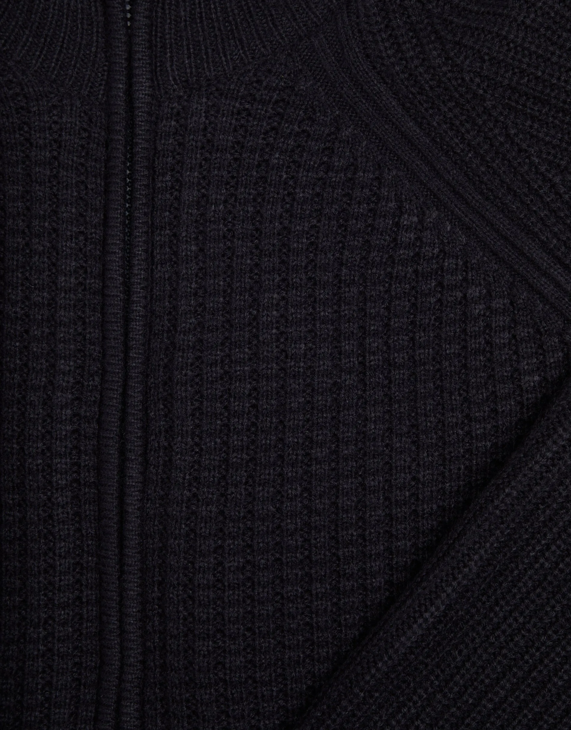 Navy Zip Up Microfleece Lined Cardigan sold by Threadbare product image thumbnail 5