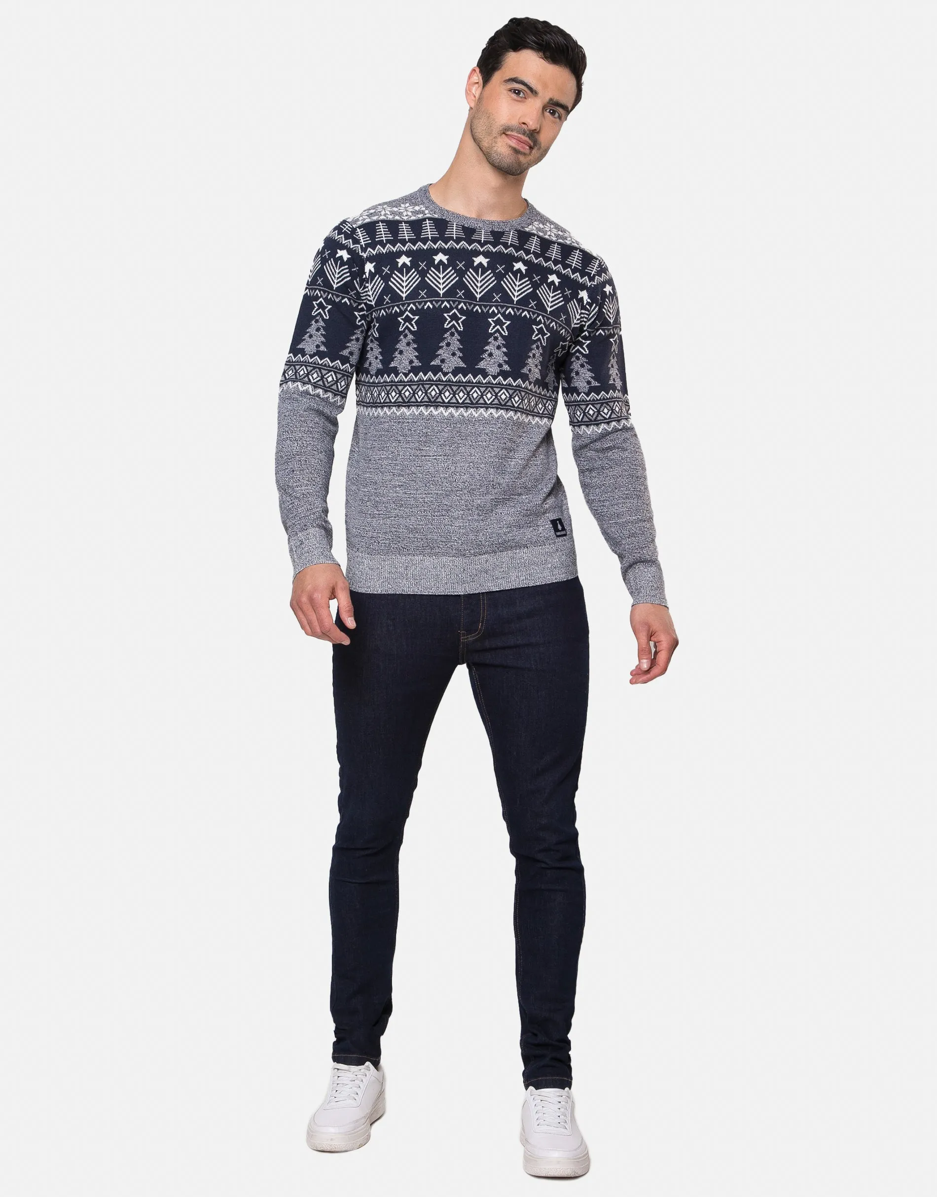 Threadbare Men's Grey Crew Neck Christmas Jumper sold by Threadbare product image thumbnail 3