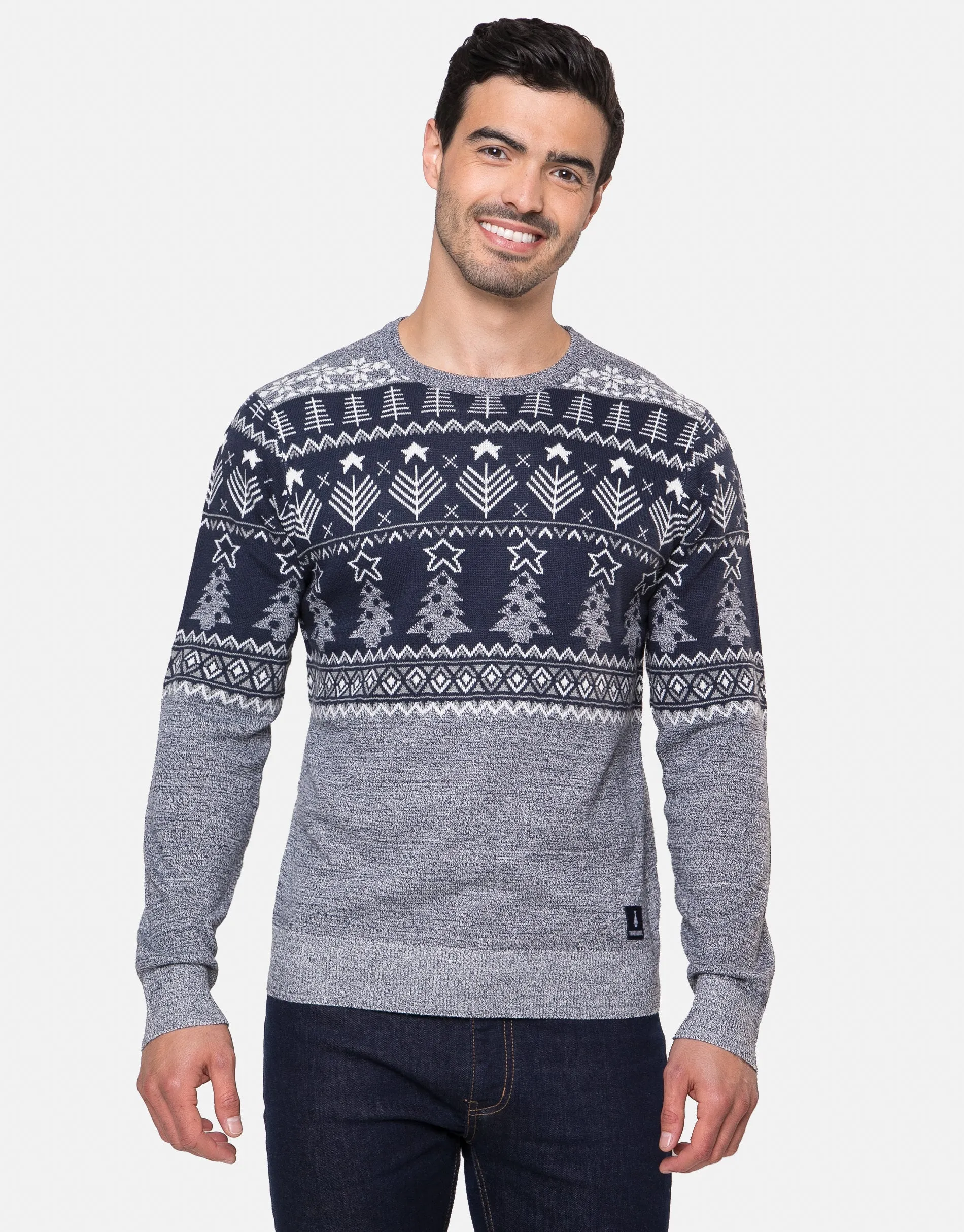 Threadbare Men's Grey Crew Neck Christmas Jumper sold by Threadbare