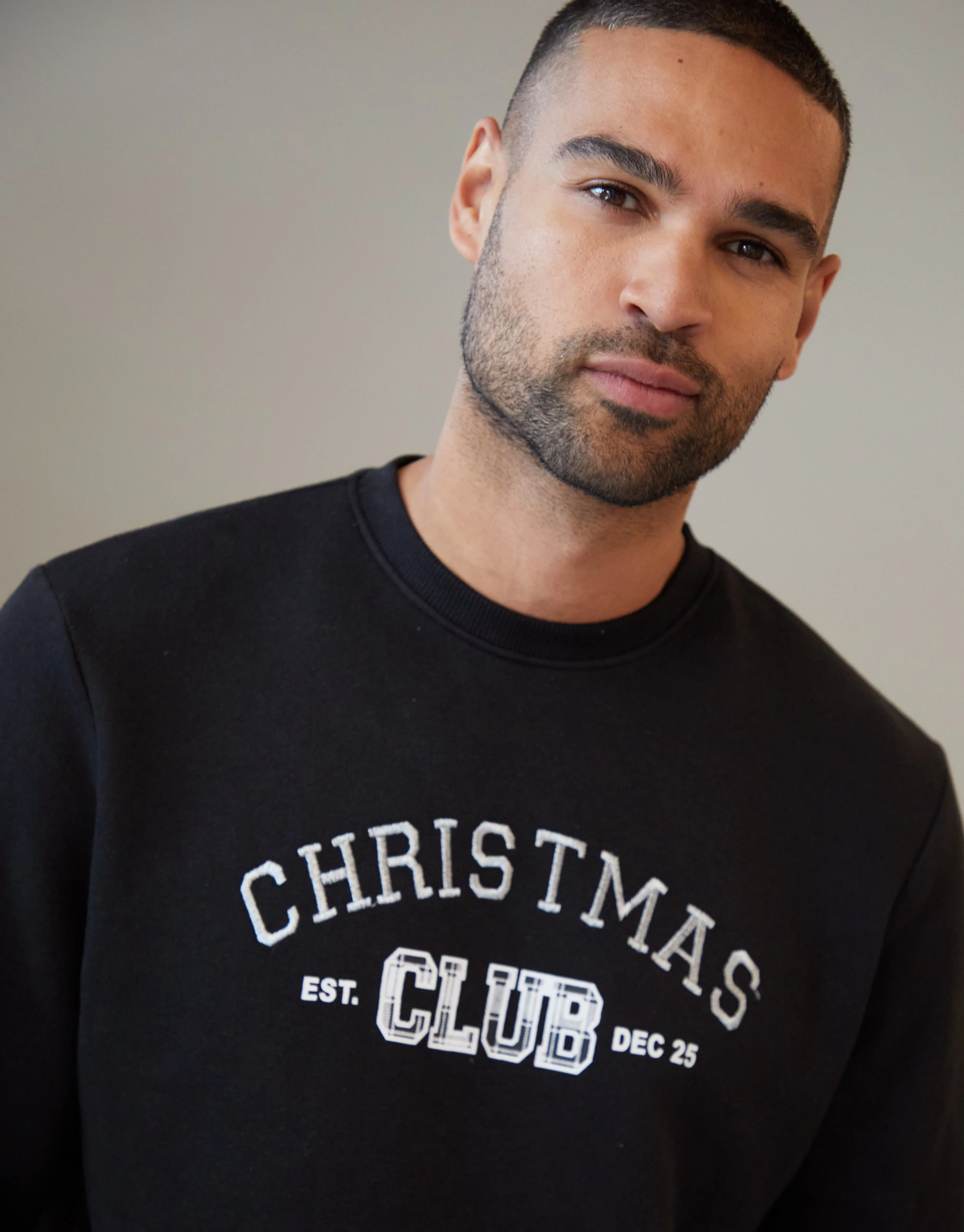 Men's Black Christmas December Slogan Sweatshirt sold by Threadbare product image thumbnail 5