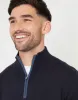 Men's Navy Funnel Neck Quarter Zip Knitted Jumper sold by Threadbare