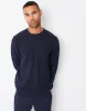 Threadbare Men's Navy Textured Knitted Crew Neck Jumper sold by Threadbare