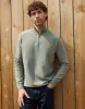Threadbare Men's Khaki Green Raglan Knitted Quarter Zip Jumper sold by Threadbare