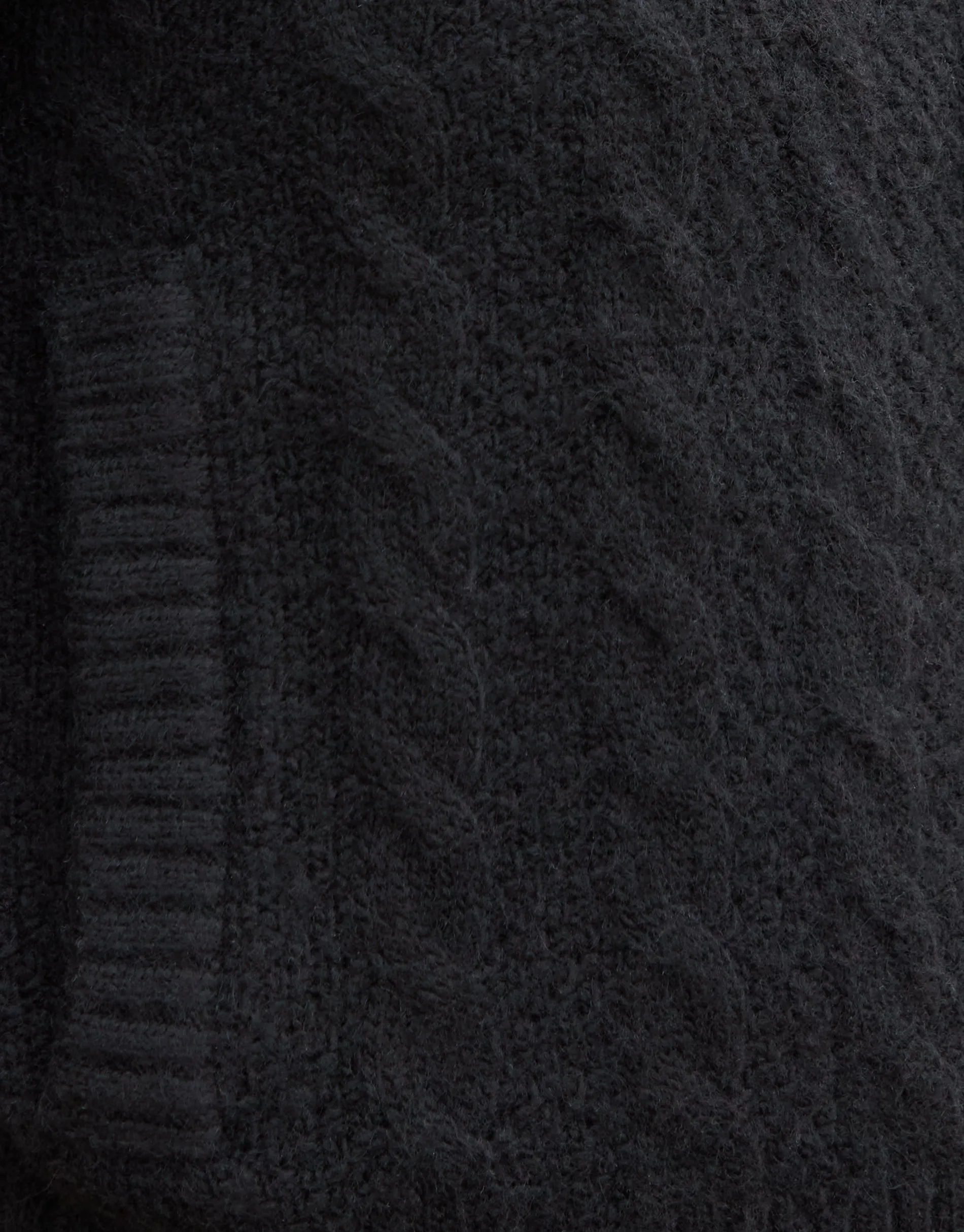 Women's Black Cable Knit Zip-Up Bomber Jacket sold by Threadbare product image thumbnail 5