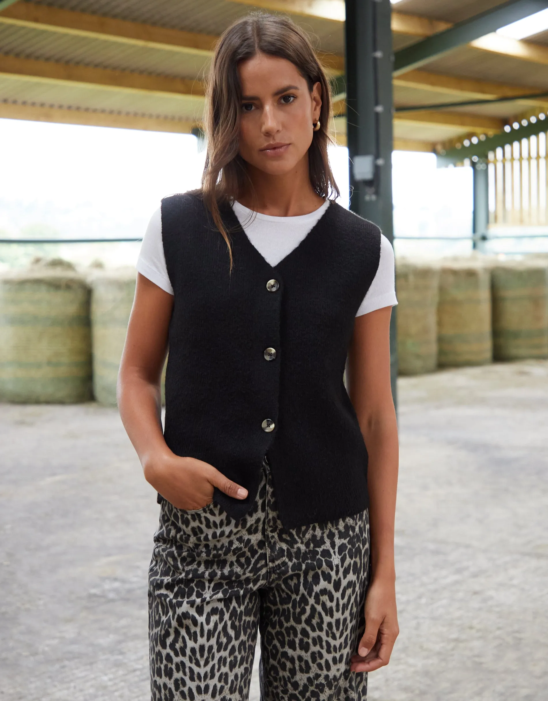 Women's Black Knitted Waistcoat sold by Threadbare product image thumbnail 3