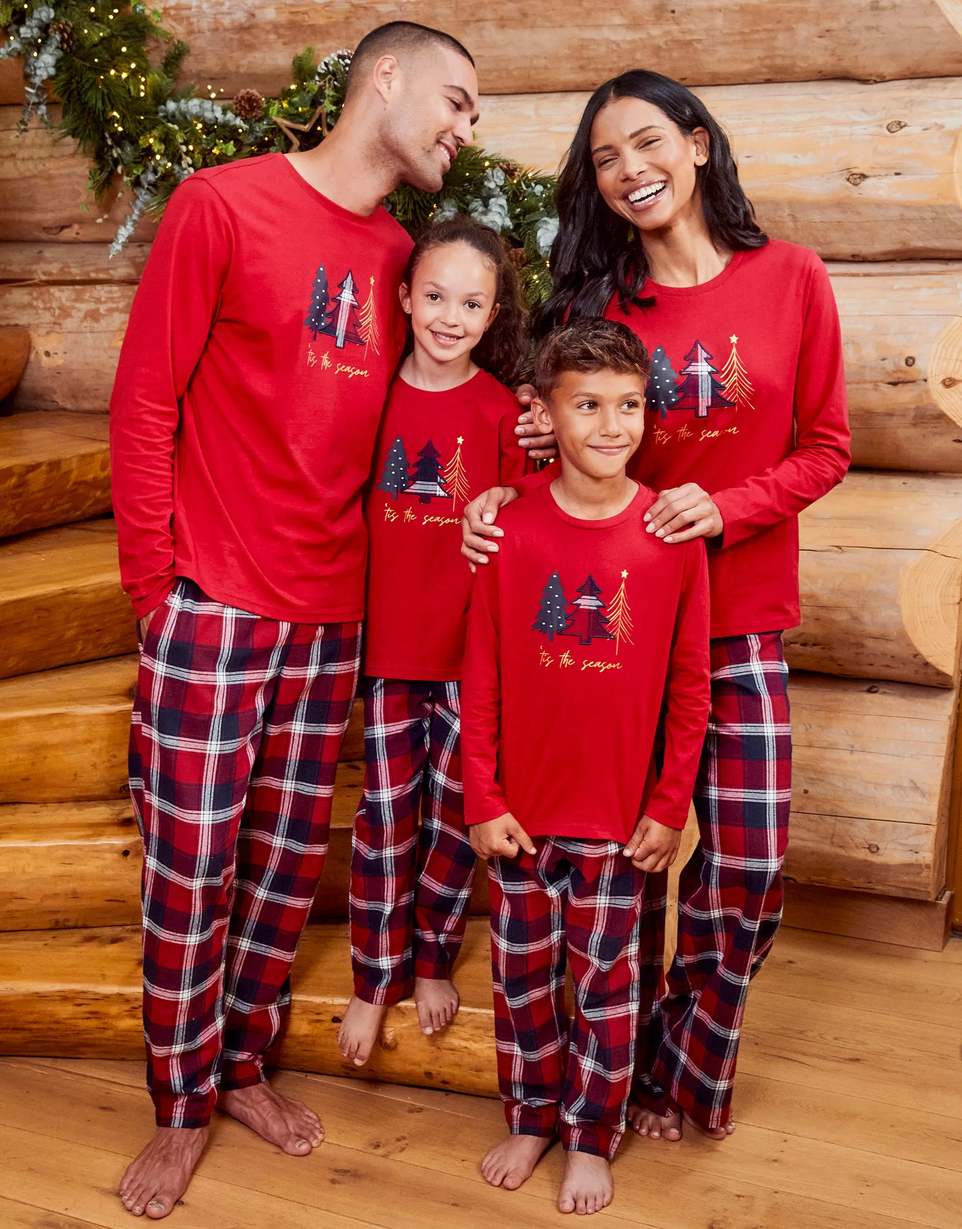 Women's Red Tartan Check Long Sleeve Christmas Pyjamas (2-Piece Set) sold by Threadbare product image thumbnail 5