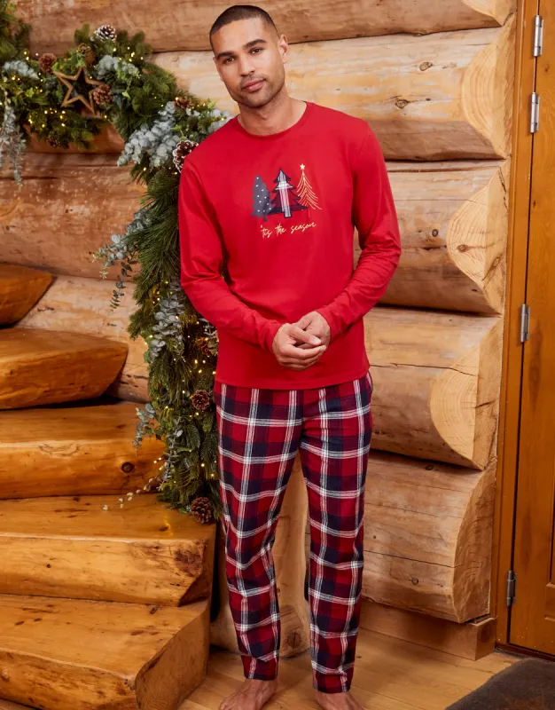 Threadbare Men's Red Tartan Check Long Sleeve Christmas Pyjamas (2-Piece Set) sold by Threadbare