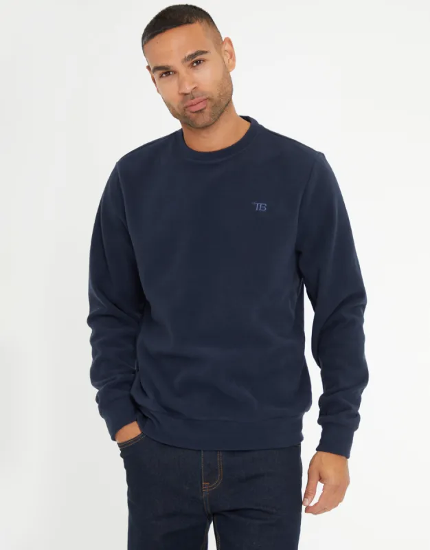 Threadbare Men's Navy Microfleece Crew Neck Sweatshirt sold by Threadbare
