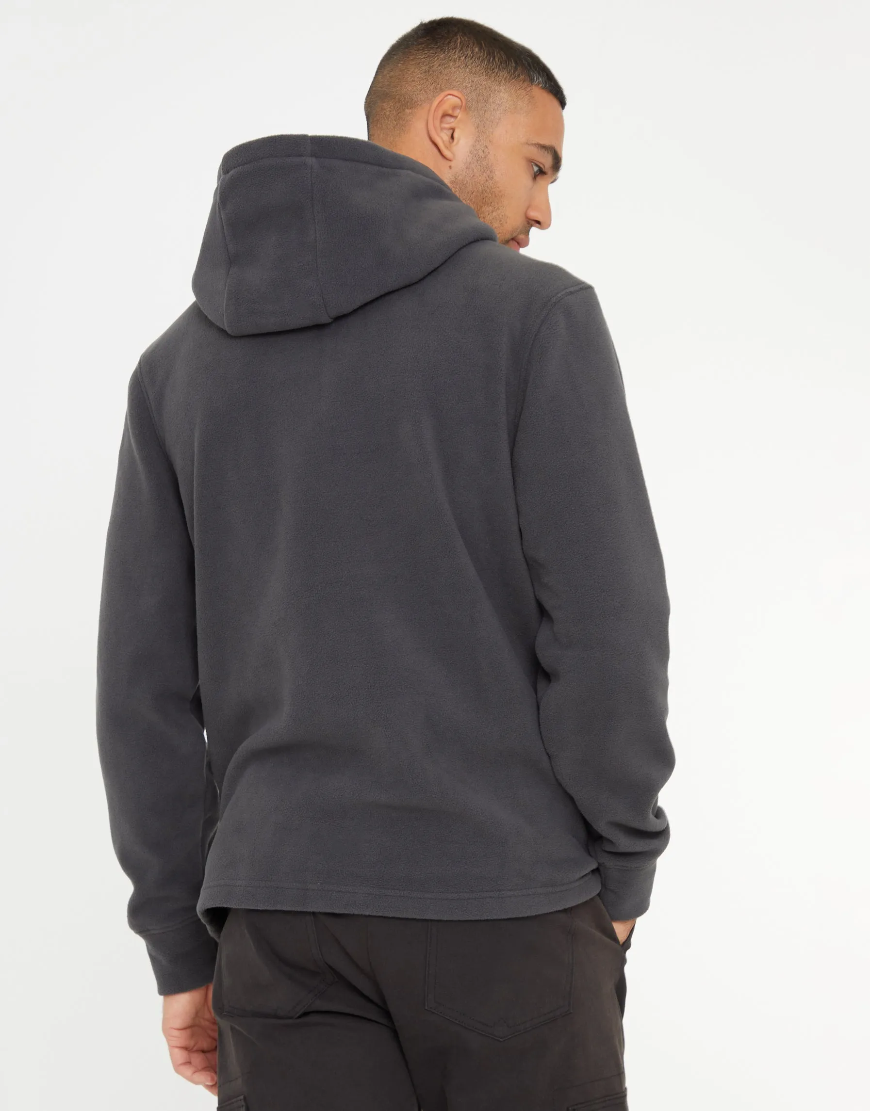 Slate Grey Microfleece Overhead Hoodie sold by Threadbare product image thumbnail 2