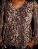 Women's Leopard Print Chiffon Tie Front Smock Blouse sold by Threadbare