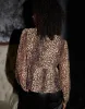 Women's Leopard Print Chiffon Tie Front Smock Blouse sold by Threadbare