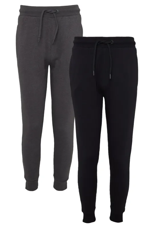 Threadbare Men's Black & Charcoal Marl Regular Fit Joggers (2 Pack) sold by Threadbare
