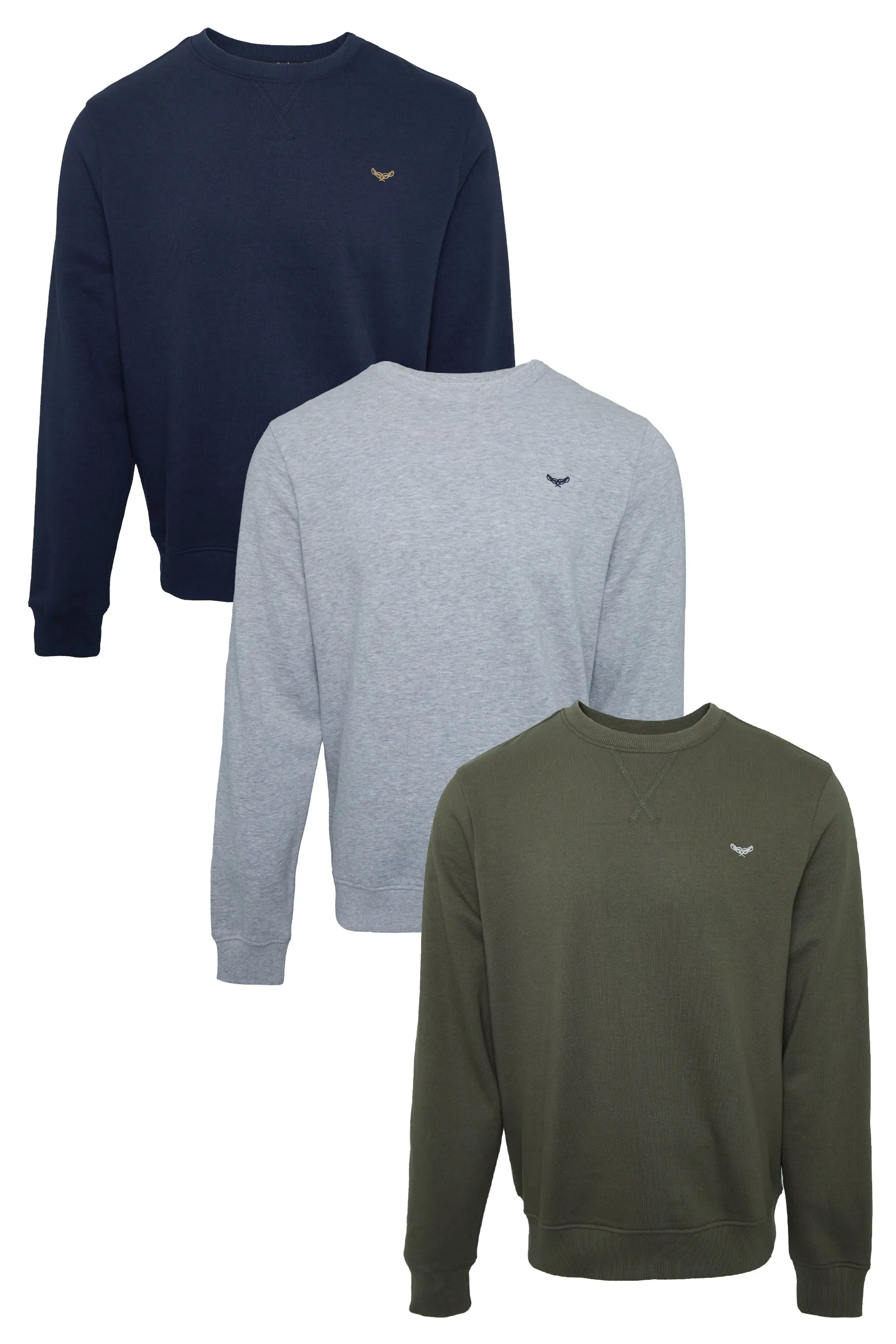 Men's Multi Crew Neck Sweatshirts (3 Pack) sold by Threadbare