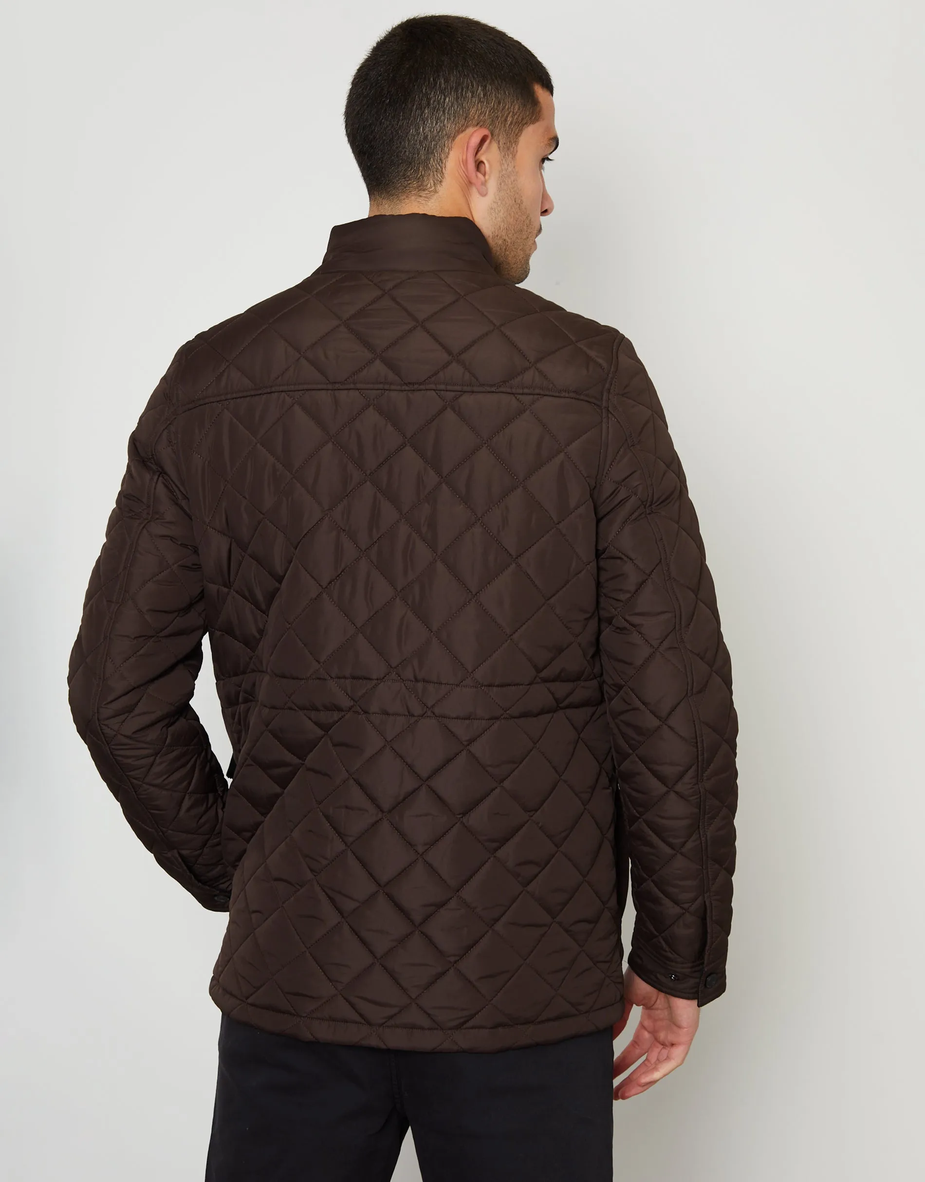 Threadbare Men's Brown Showerproof Quilted Patch Pocket Jacket sold by Threadbare product image thumbnail 2