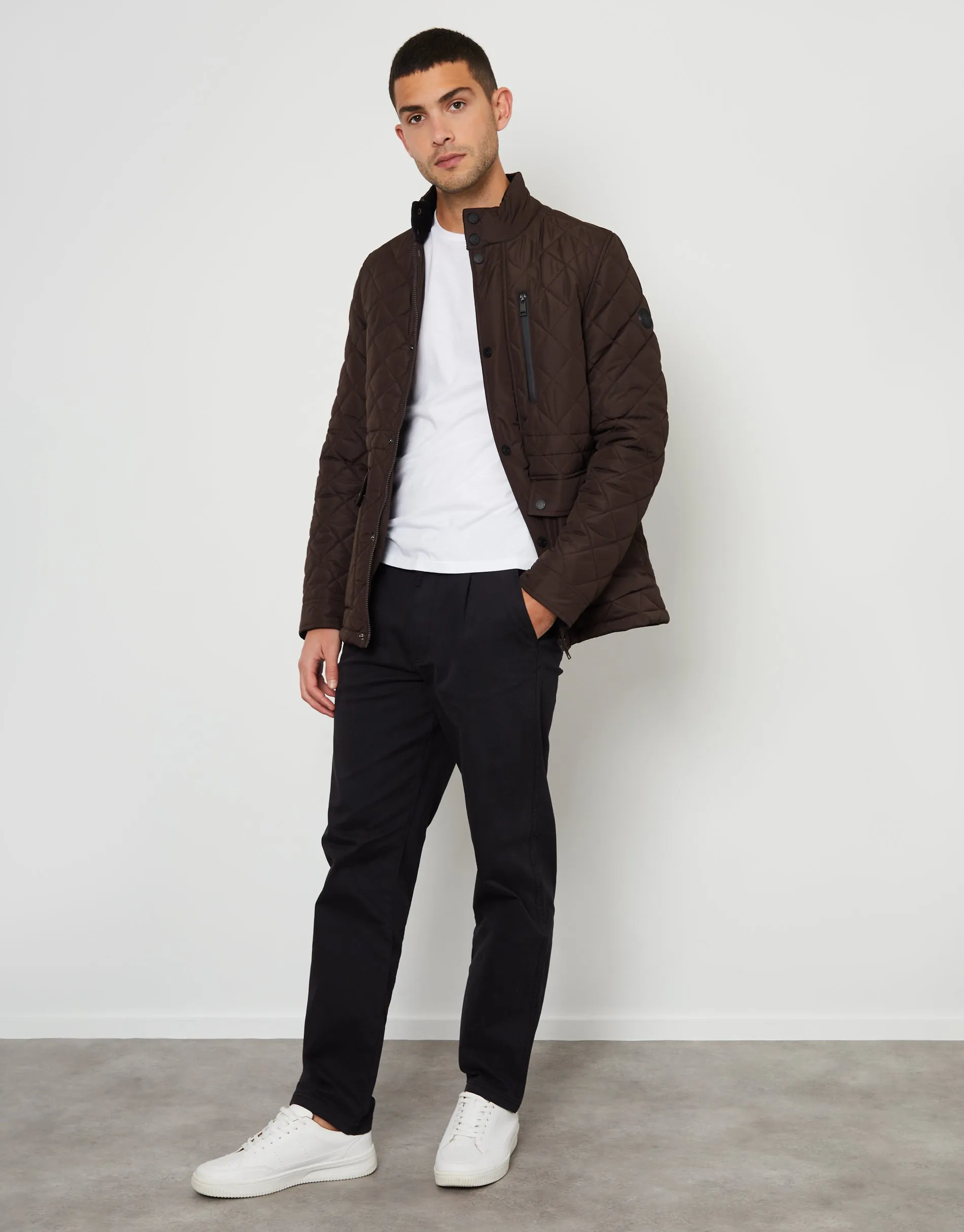 Threadbare Men's Brown Showerproof Quilted Patch Pocket Jacket sold by Threadbare product image thumbnail 3