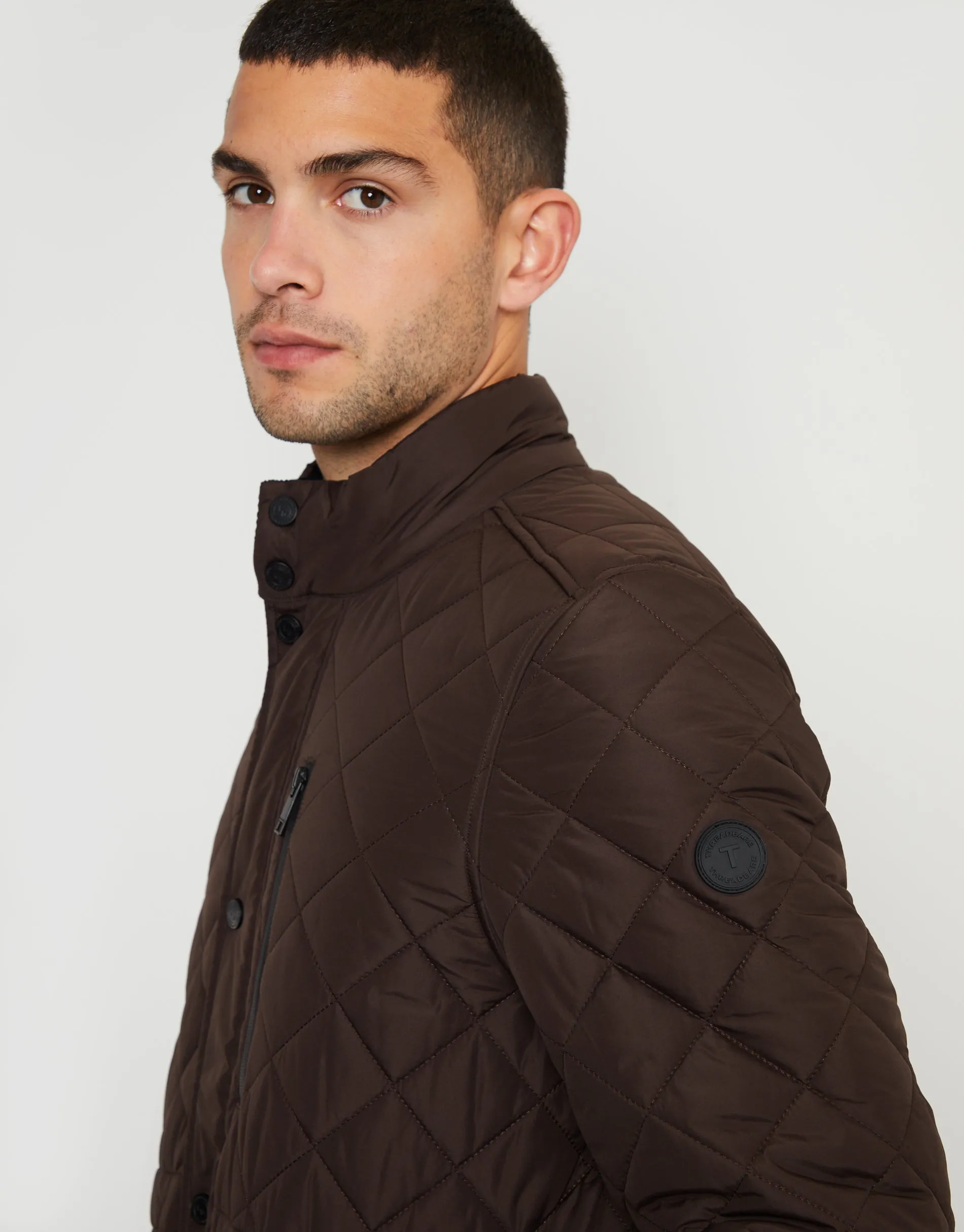 Threadbare Men's Brown Showerproof Quilted Patch Pocket Jacket sold by Threadbare product image thumbnail 4