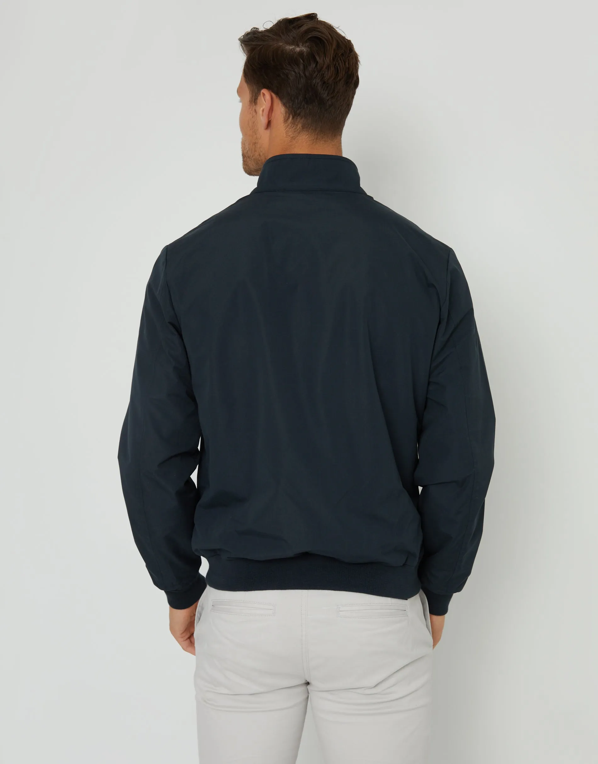 Navy Showerproof Harrington Jacket sold by Threadbare product image thumbnail 2