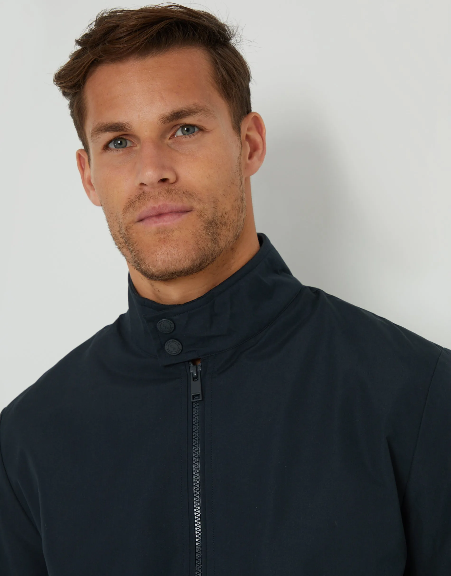 Navy Showerproof Harrington Jacket sold by Threadbare product image thumbnail 4