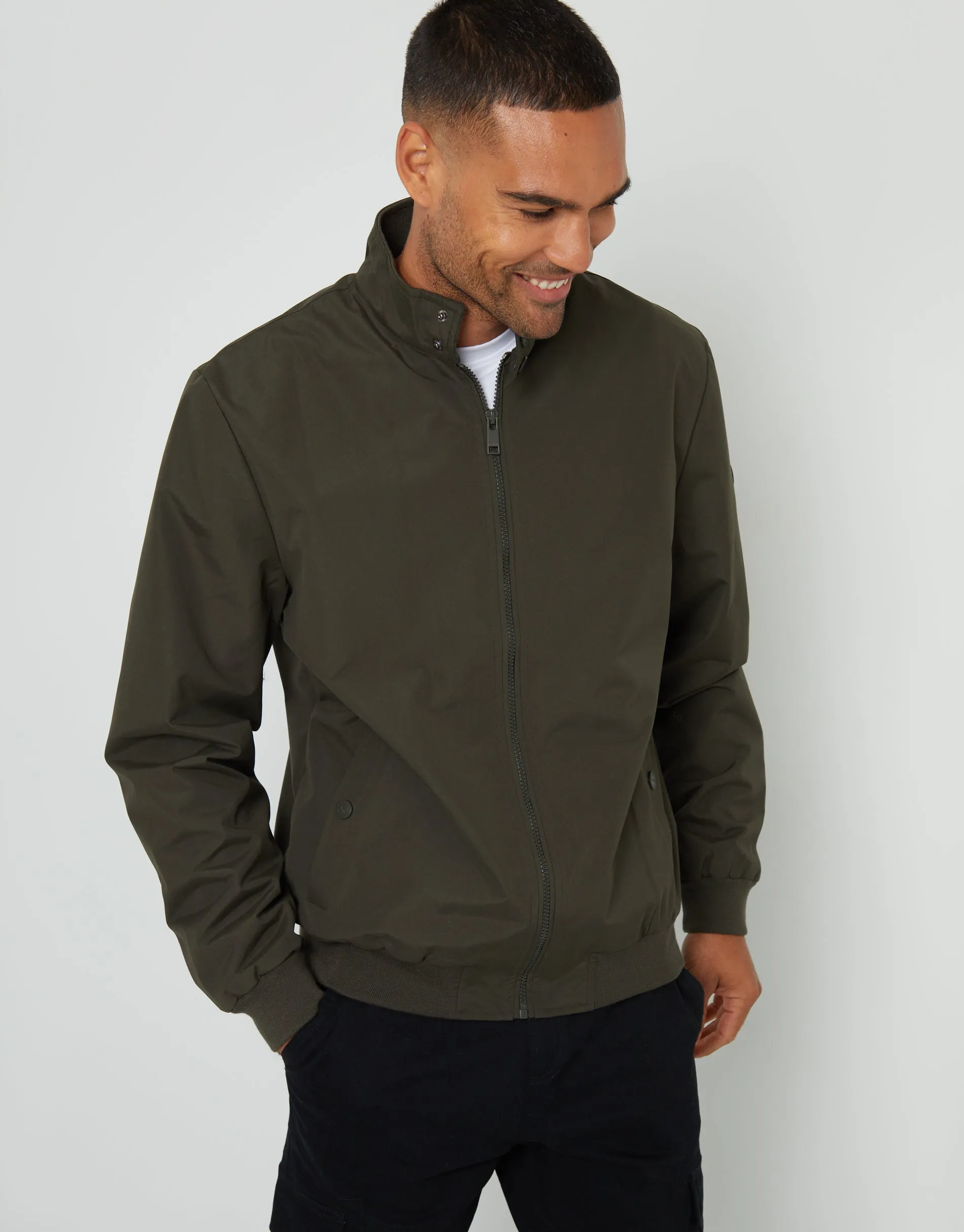 Men's Khaki Showerproof Harrington Jacket sold by Threadbare product image thumbnail 3