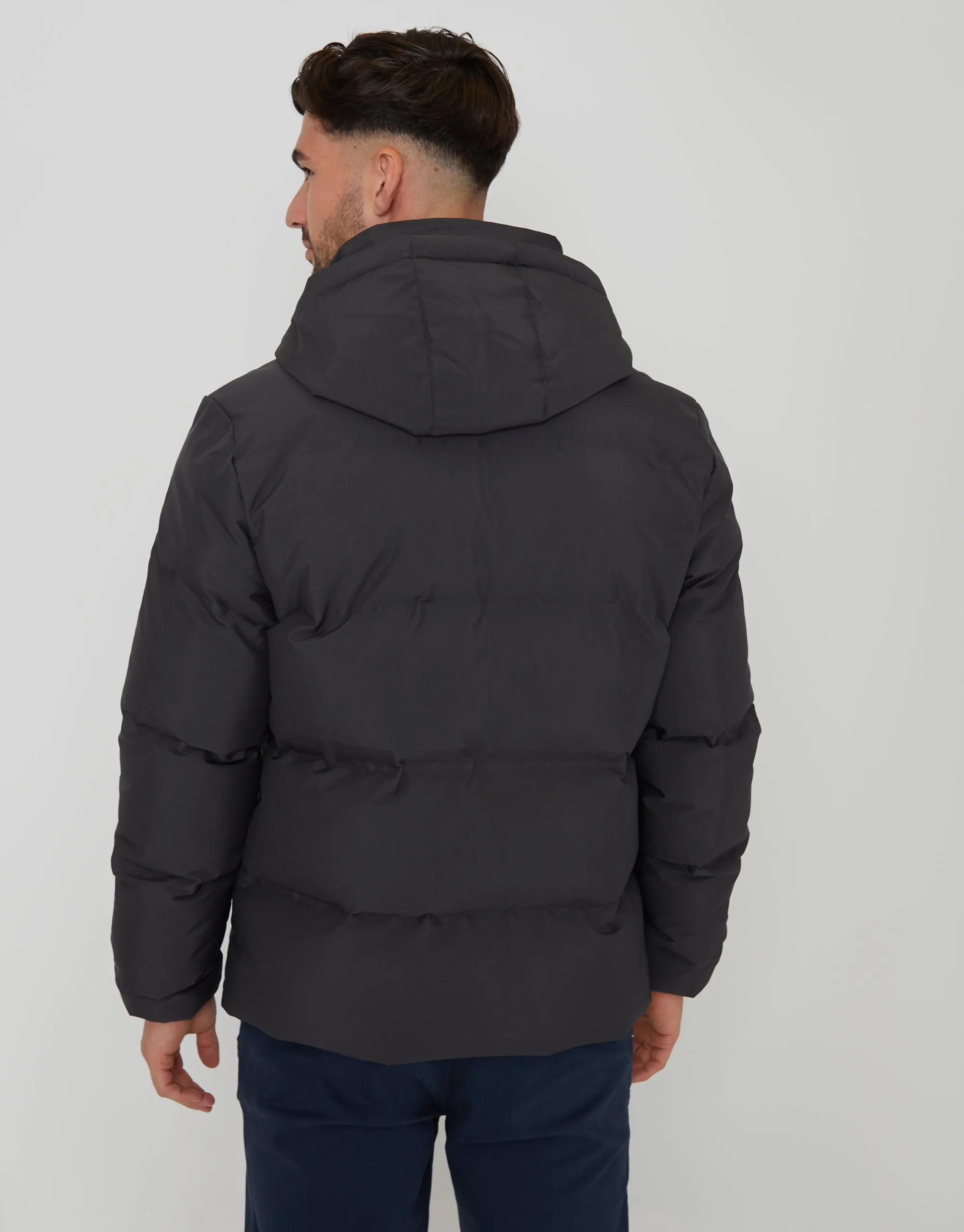 Slate Grey Hooded Puffer Jacket sold by Threadbare product image thumbnail 2