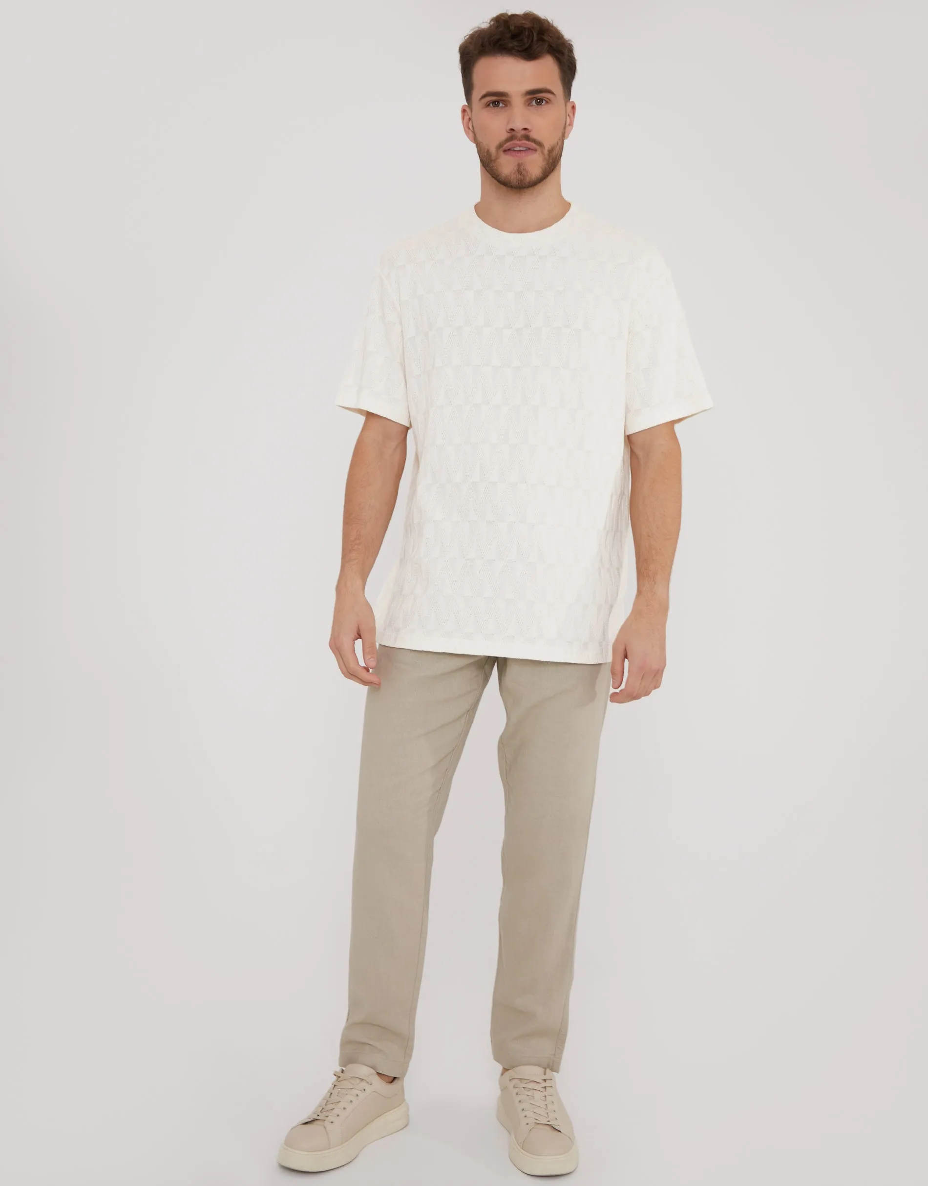 Ecru Relaxed Fit Short Sleeve T-Shirt sold by Threadbare product image thumbnail 3