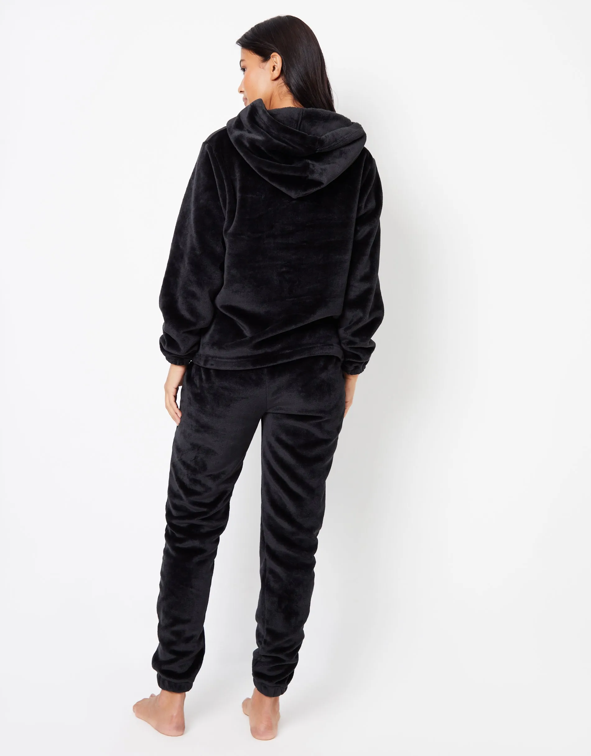 Women's Black Soft Velour Loungewear Set (2-Piece Set) sold by Threadbare product image thumbnail 4