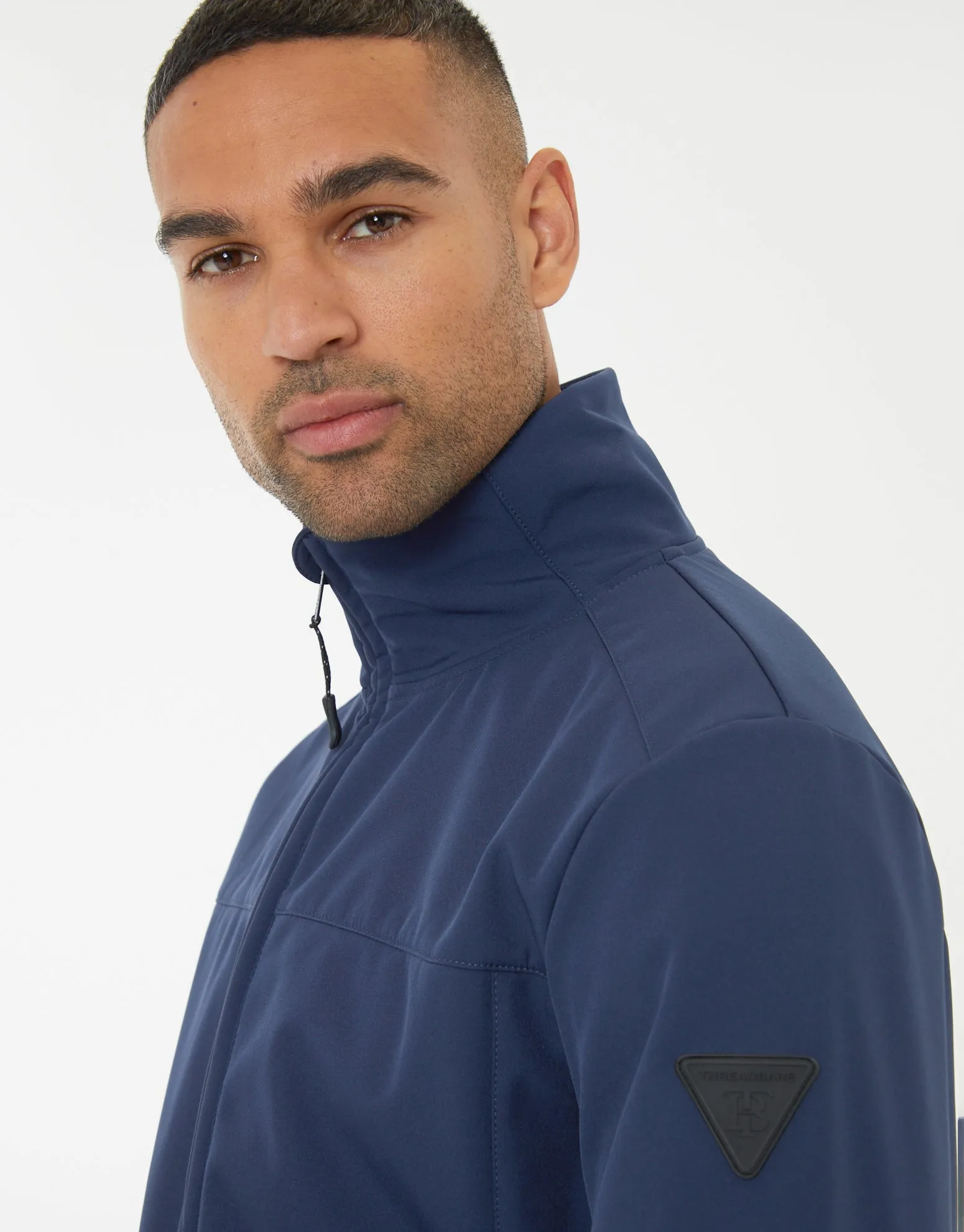 Men's Navy Stretch Funnel Neck Lightweight Jacket sold by Threadbare product image thumbnail 4