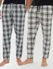 Threadbare Men's Black & Ecru Check Brushed Cotton Lounge Bottoms (2 Pack) sold by Threadbare