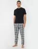 Threadbare Men's Black & Ecru Check Brushed Cotton Lounge Bottoms (2 Pack) sold by Threadbare