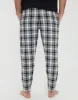 Threadbare Men's Black & Ecru Check Brushed Cotton Lounge Bottoms (2 Pack) sold by Threadbare