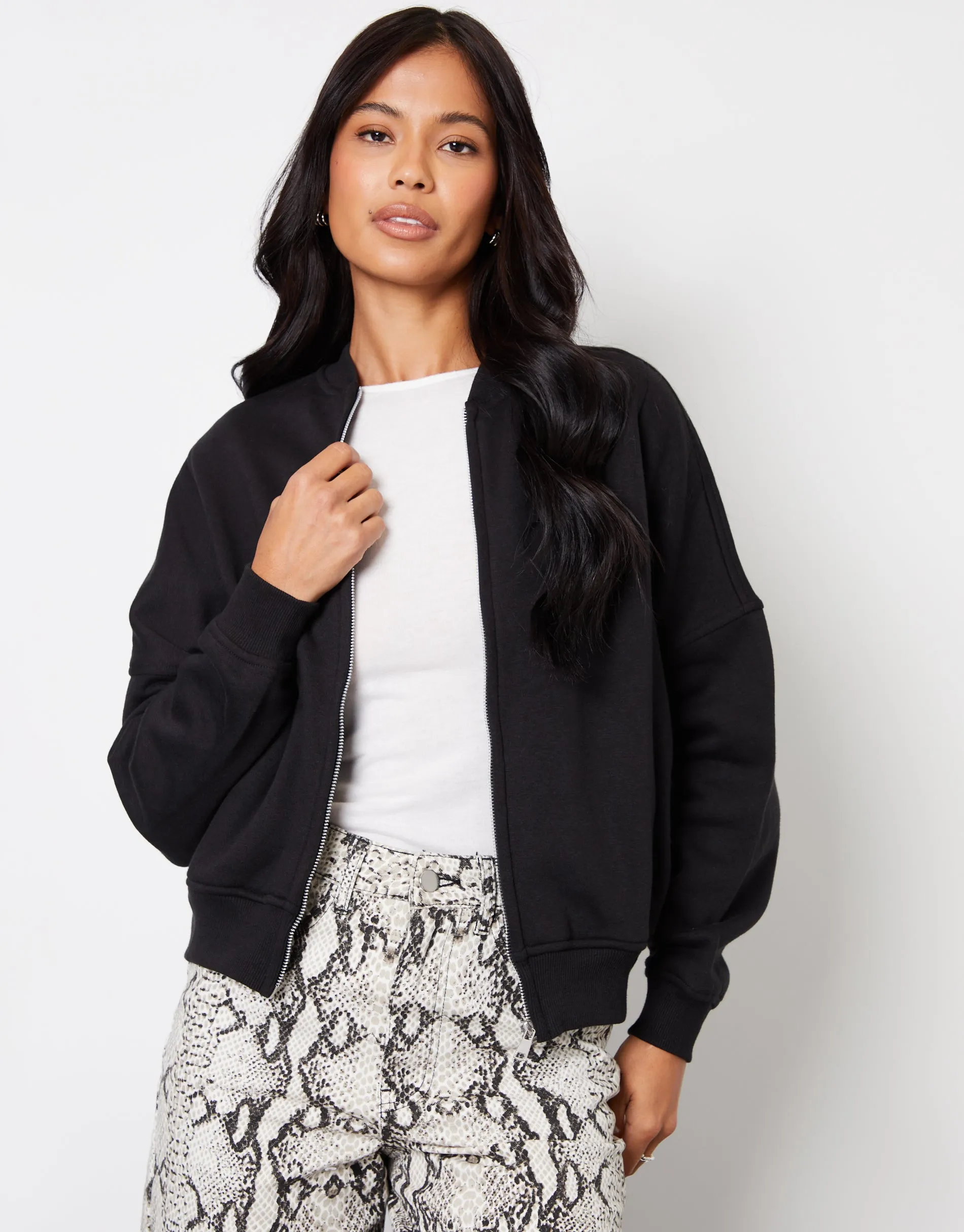 Threadbare Women's Black Zip-Up Bomber Sweat sold by Threadbare