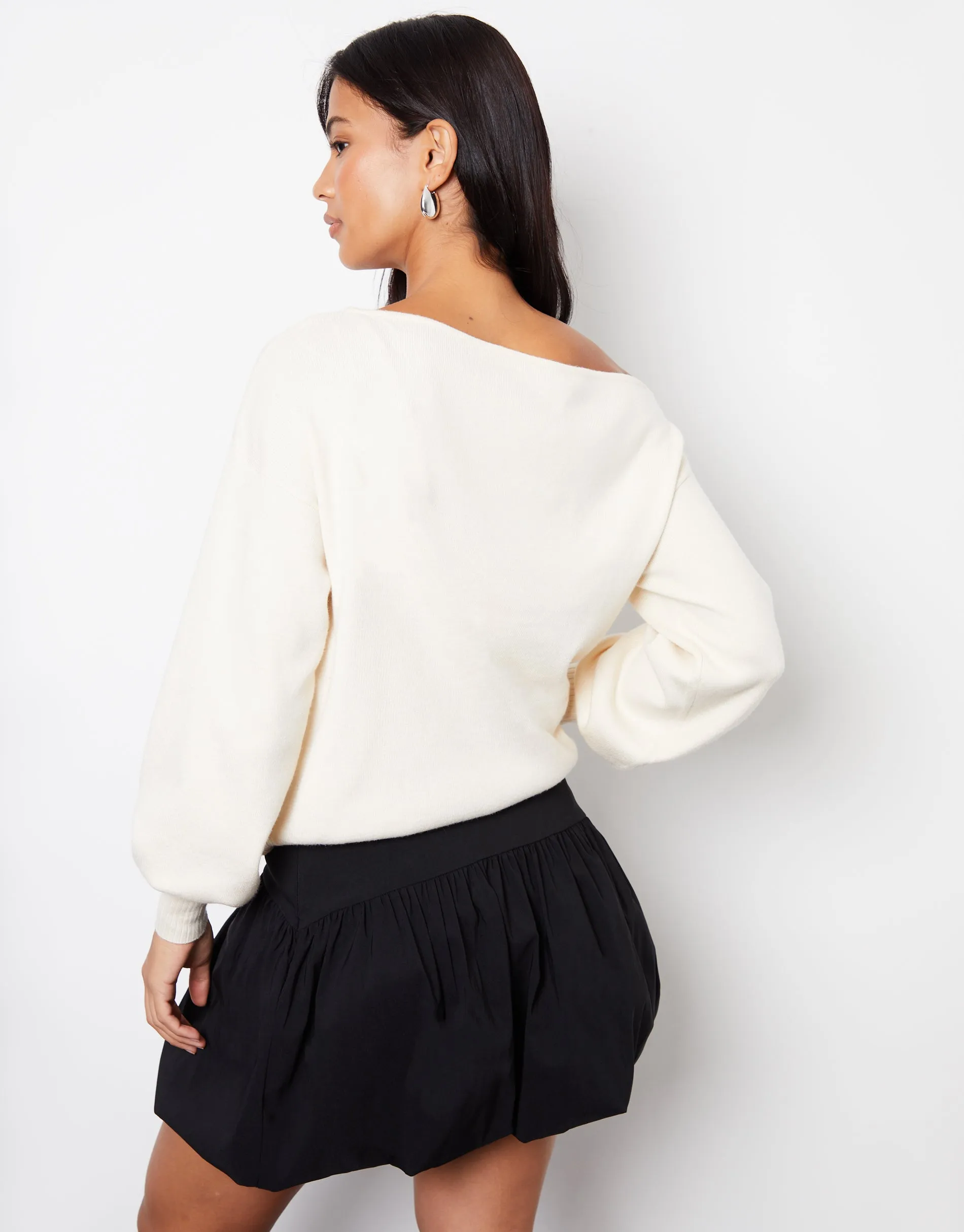 Women's Black Stretch Mini Bubble Skirt sold by Threadbare product image thumbnail 2