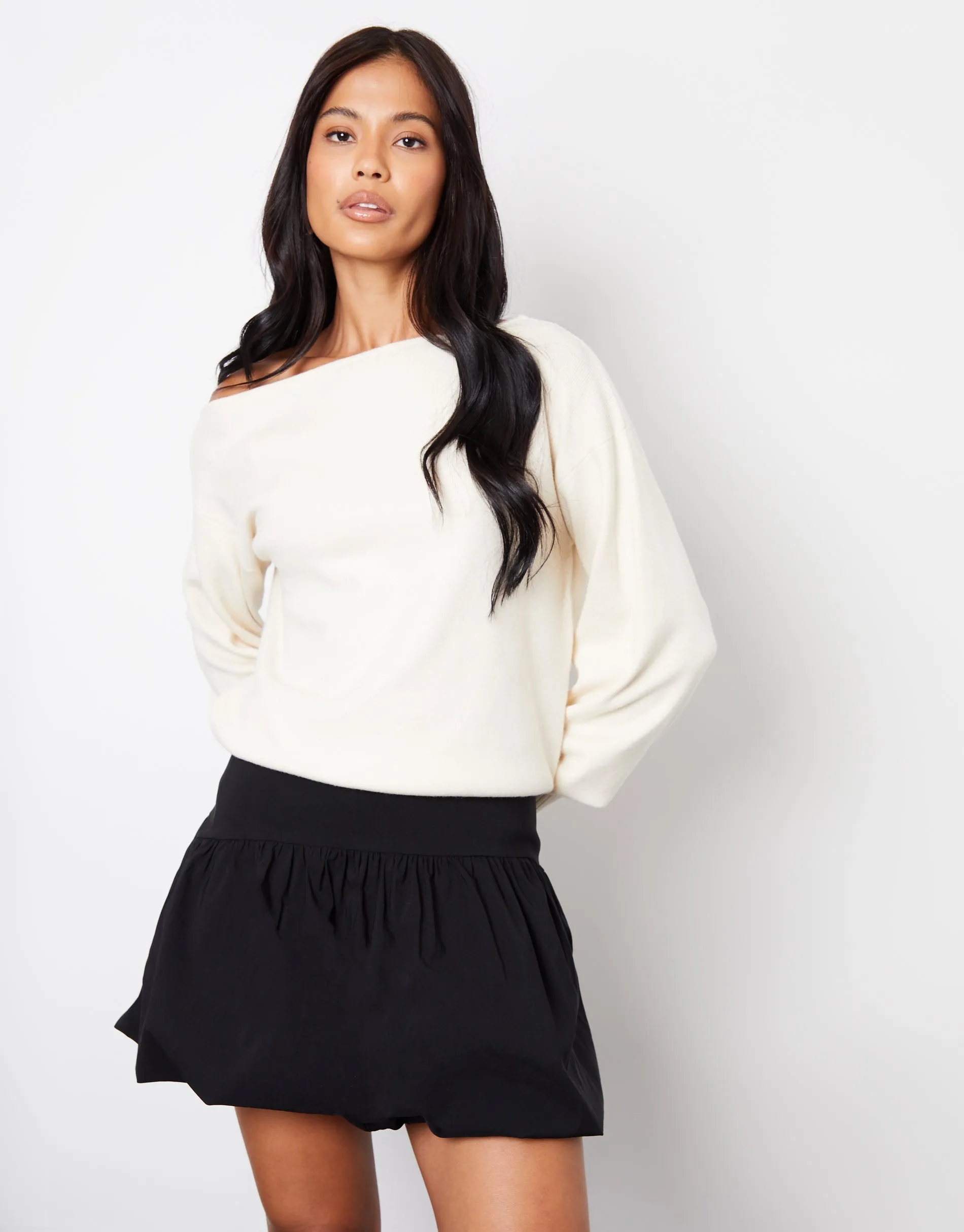 Women's Black Stretch Mini Bubble Skirt sold by Threadbare