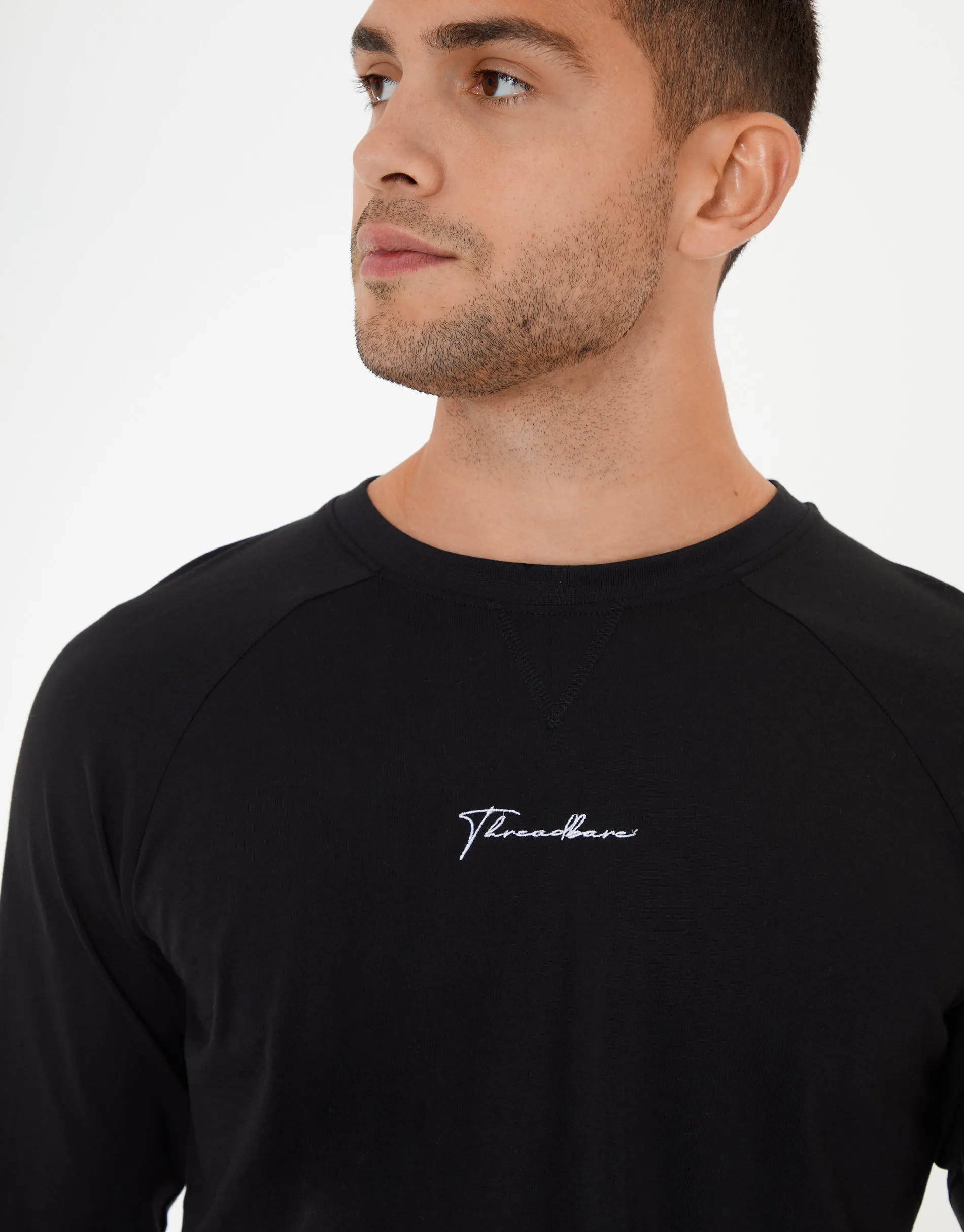 Men's Black Check Script Long Pyjamas (2-Piece Set) sold by Threadbare product image thumbnail 4