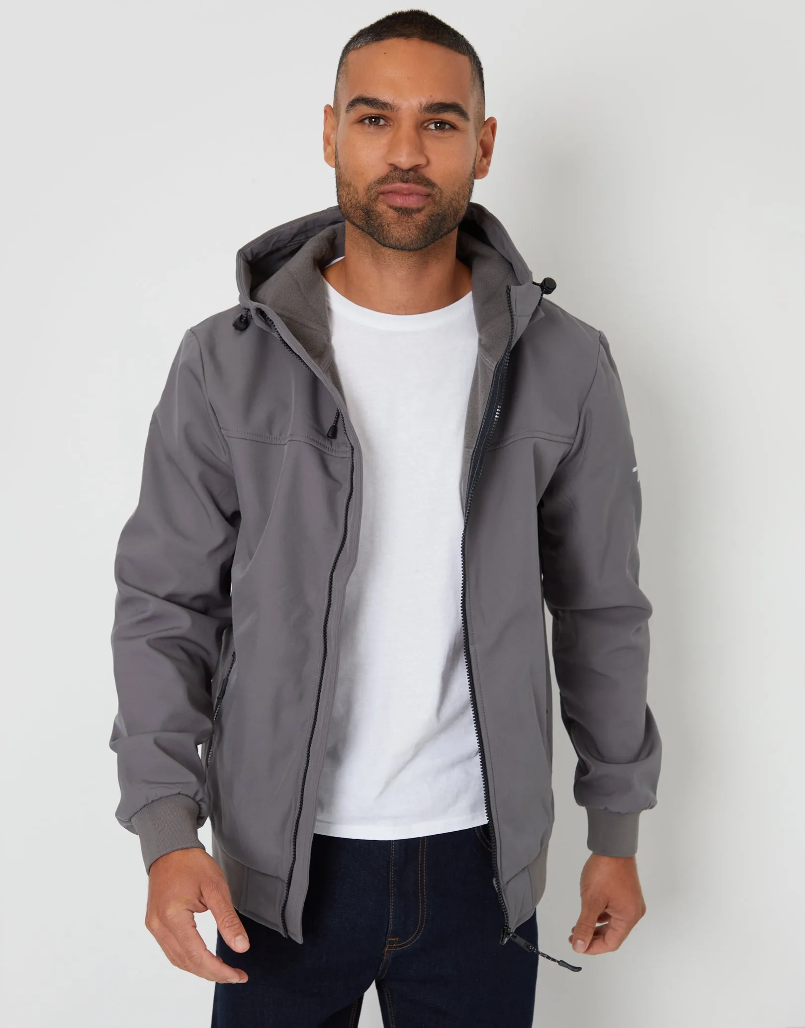 Men's Slate Stretch Hooded Lightweight Jacket sold by Threadbare