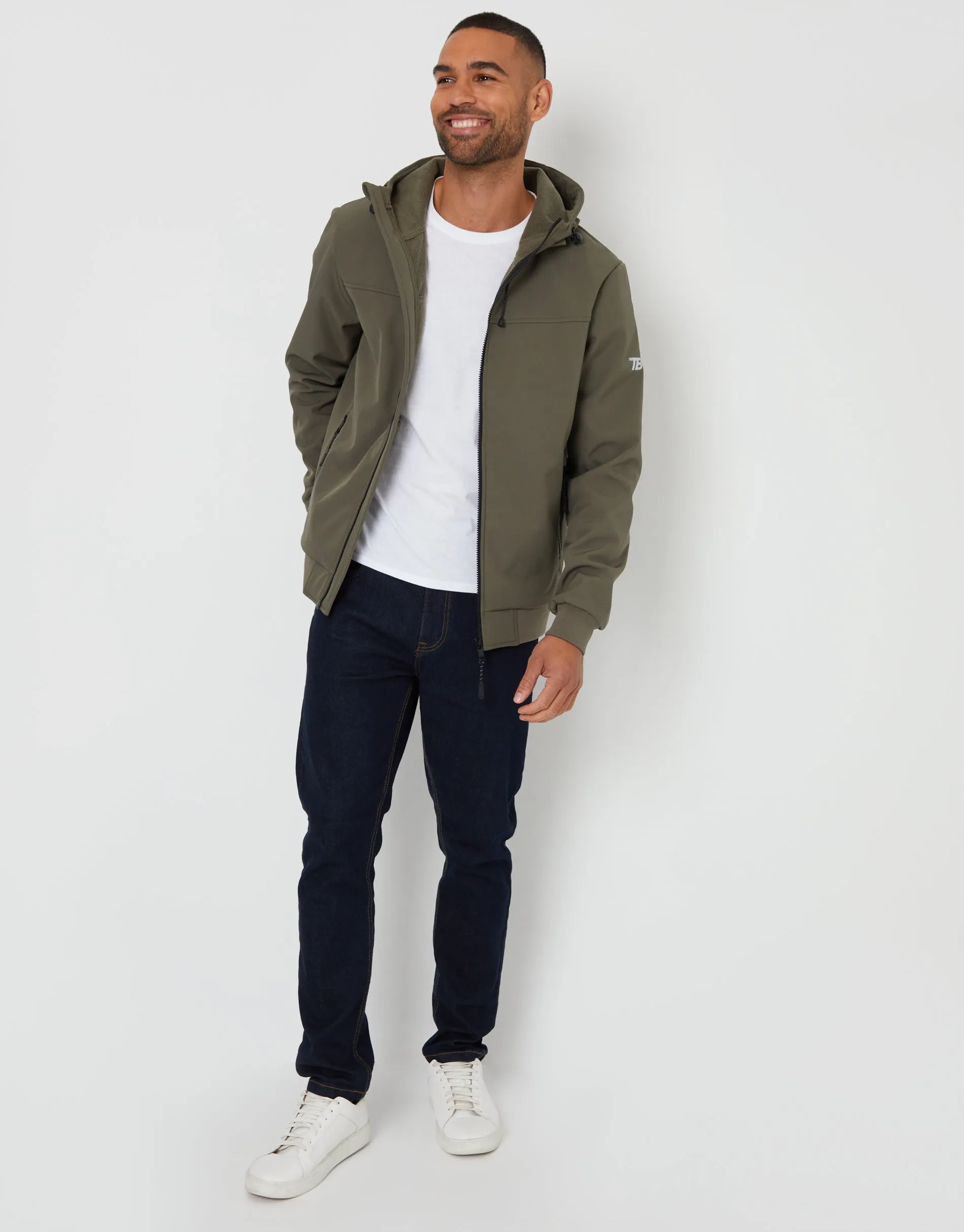 Men's Khaki Stretch Hooded Lightweight Jacket sold by Threadbare product image thumbnail 3