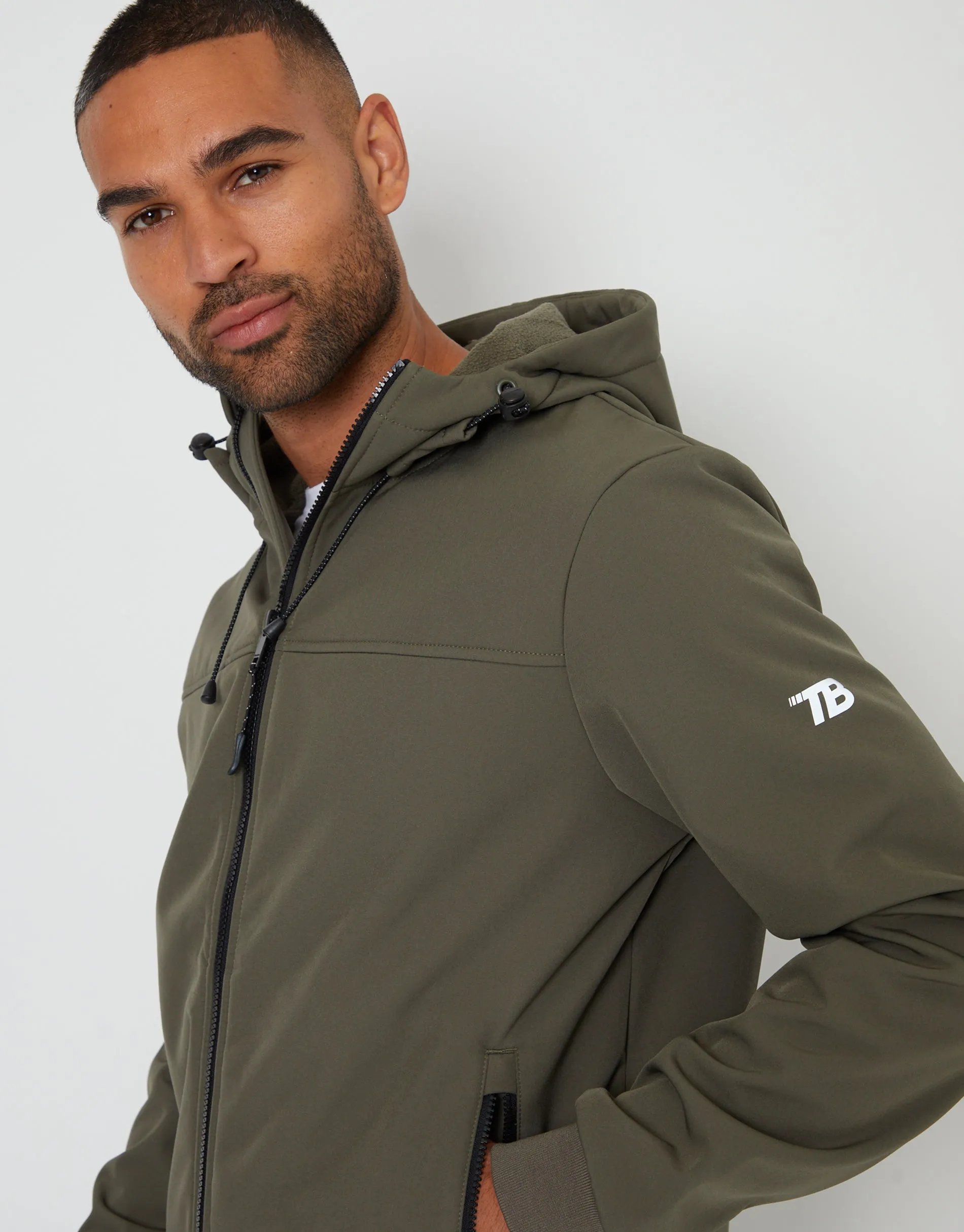 Men's Khaki Stretch Hooded Lightweight Jacket sold by Threadbare product image thumbnail 4
