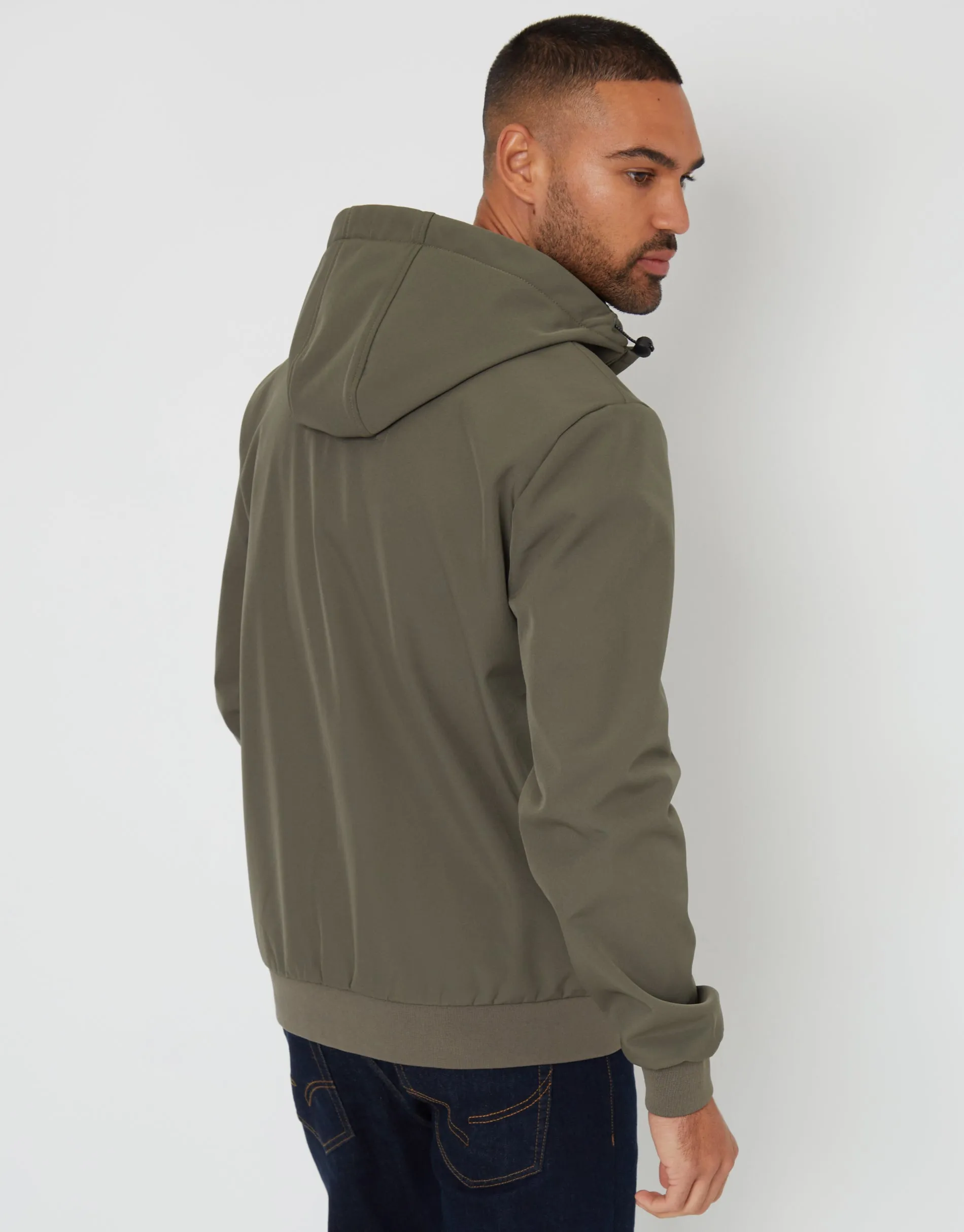 Men's Khaki Stretch Hooded Lightweight Jacket sold by Threadbare product image thumbnail 2